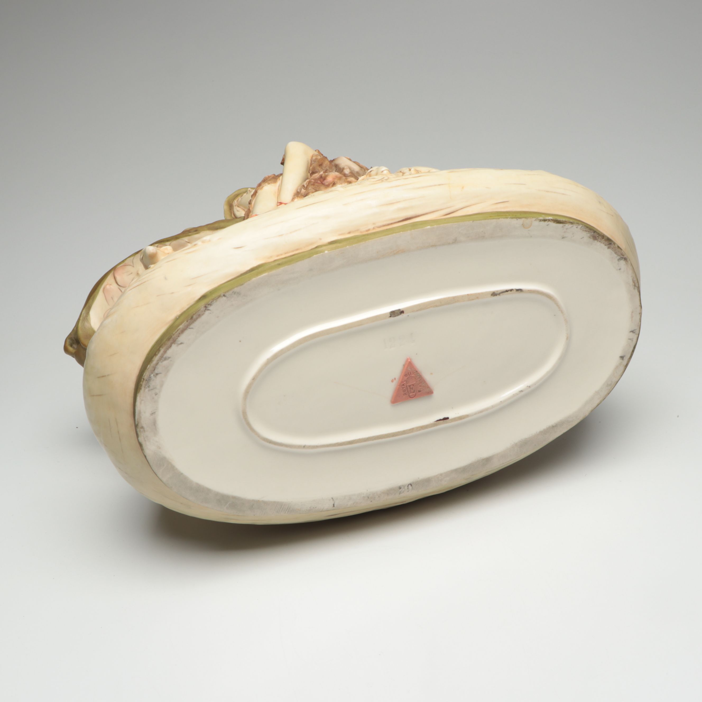 Royal Dux Porcelain Figural Shepherd Jardinière, Early to Mid-20th C.