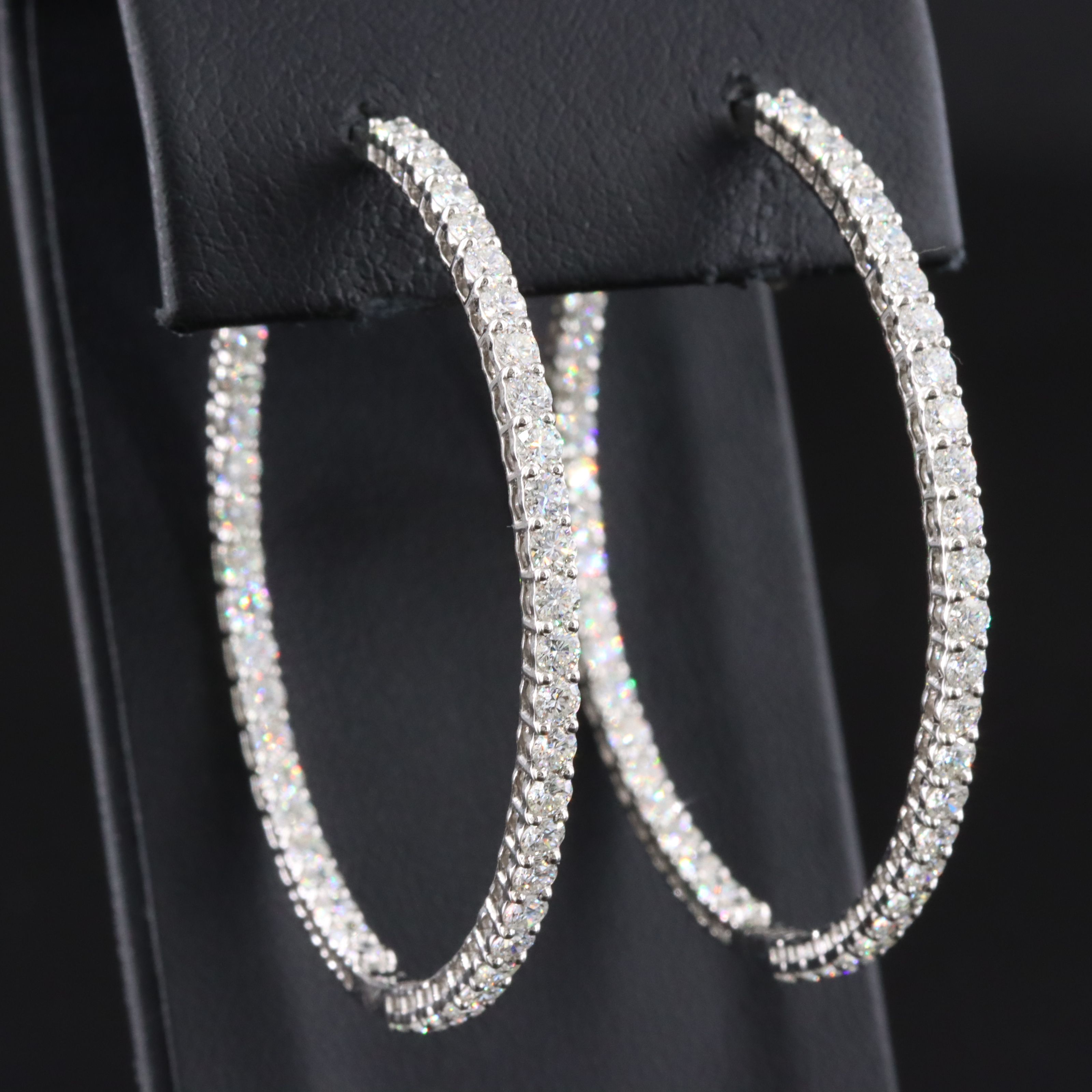 Platinum 4.51 CTW Diamond Inside-Out Hoop Earrings