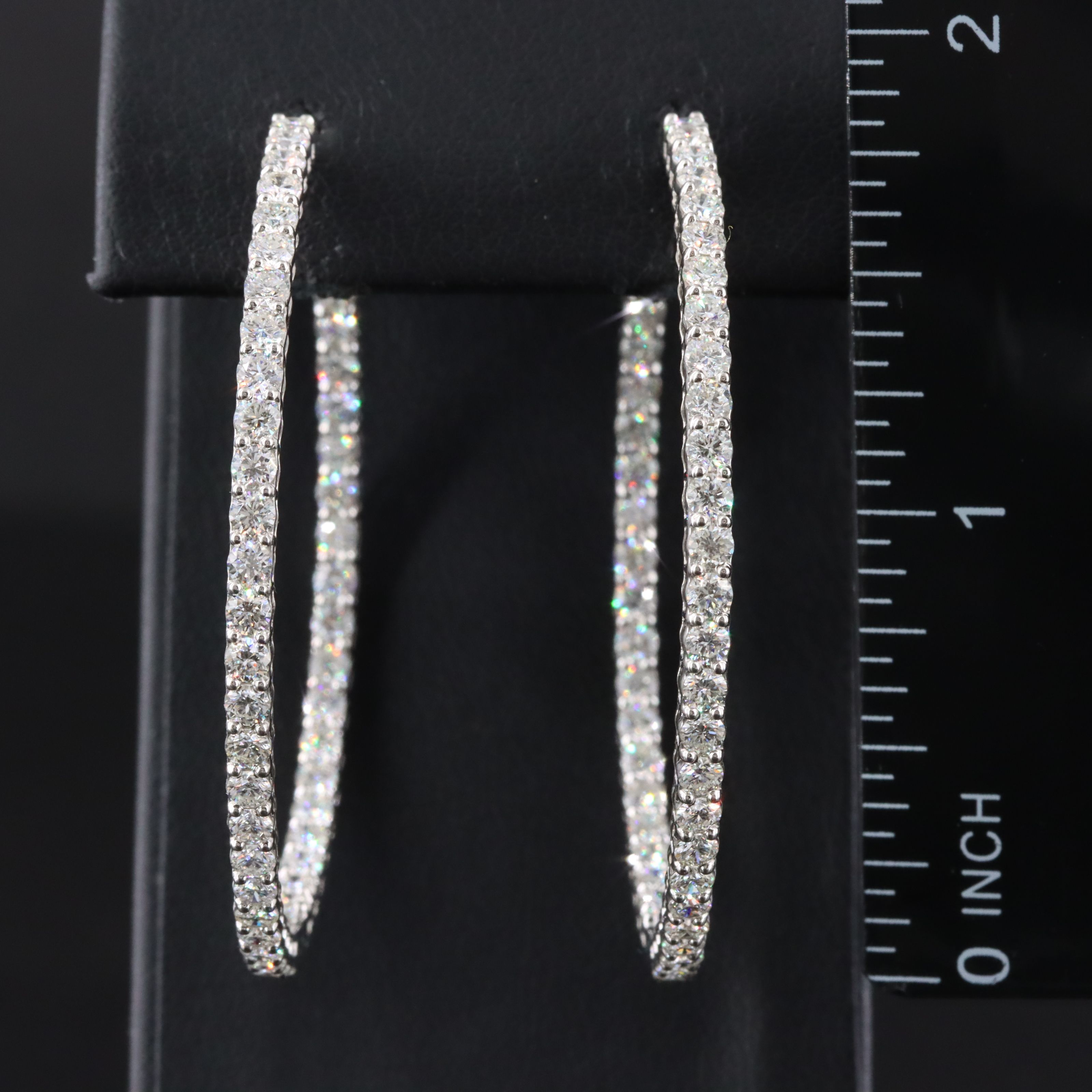Platinum 4.51 CTW Diamond Inside-Out Hoop Earrings