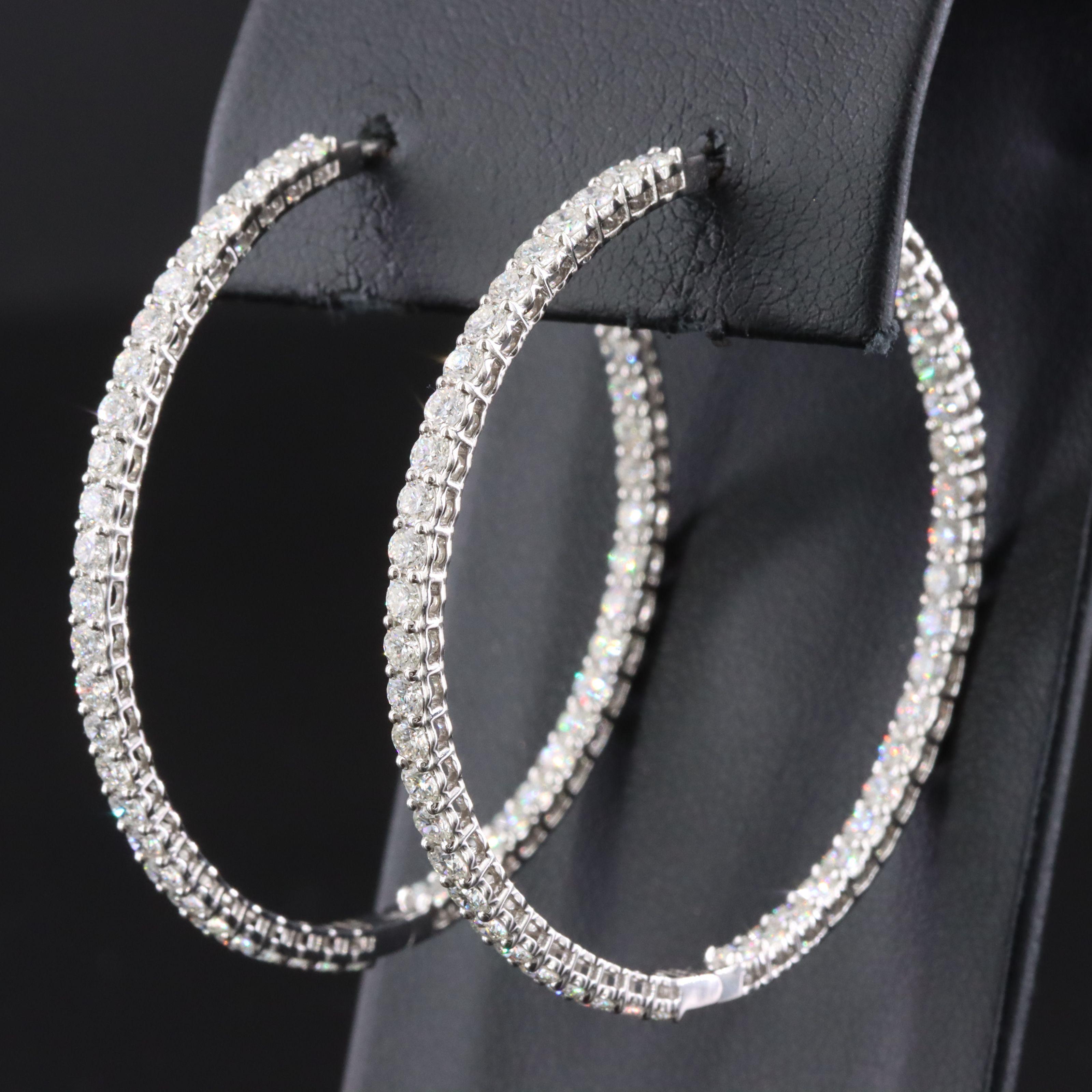 Platinum 4.51 CTW Diamond Inside-Out Hoop Earrings