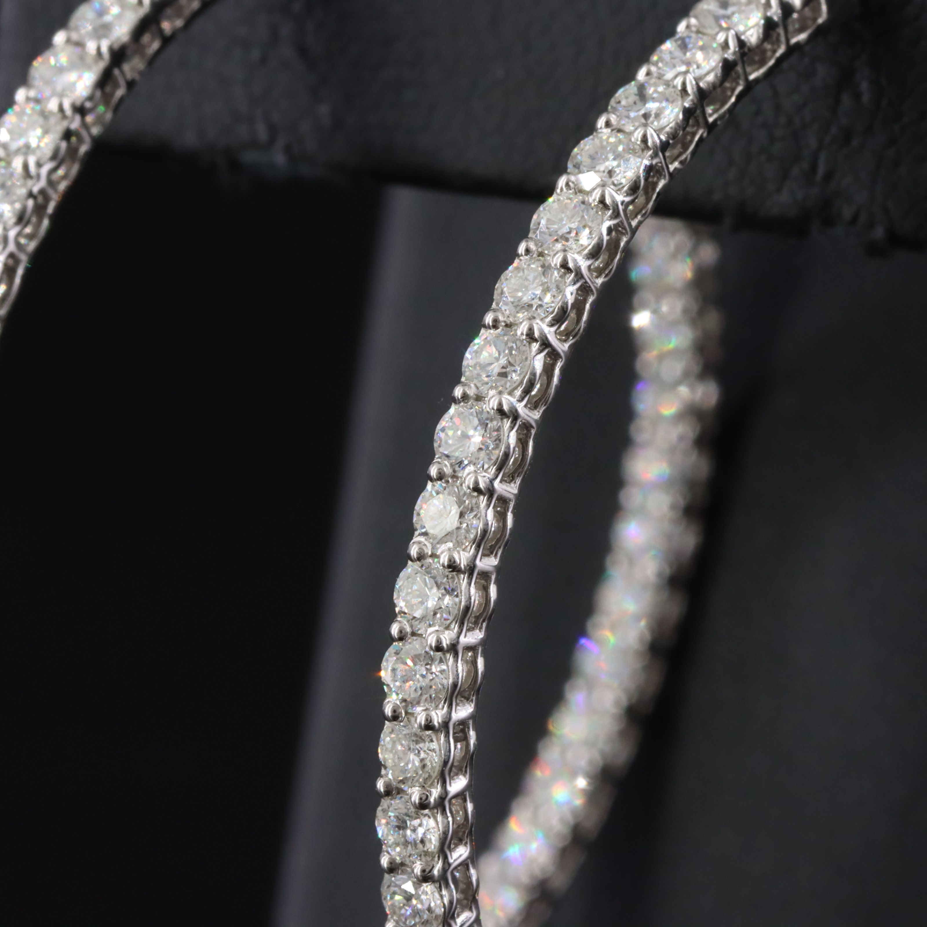 Platinum 4.51 CTW Diamond Inside-Out Hoop Earrings