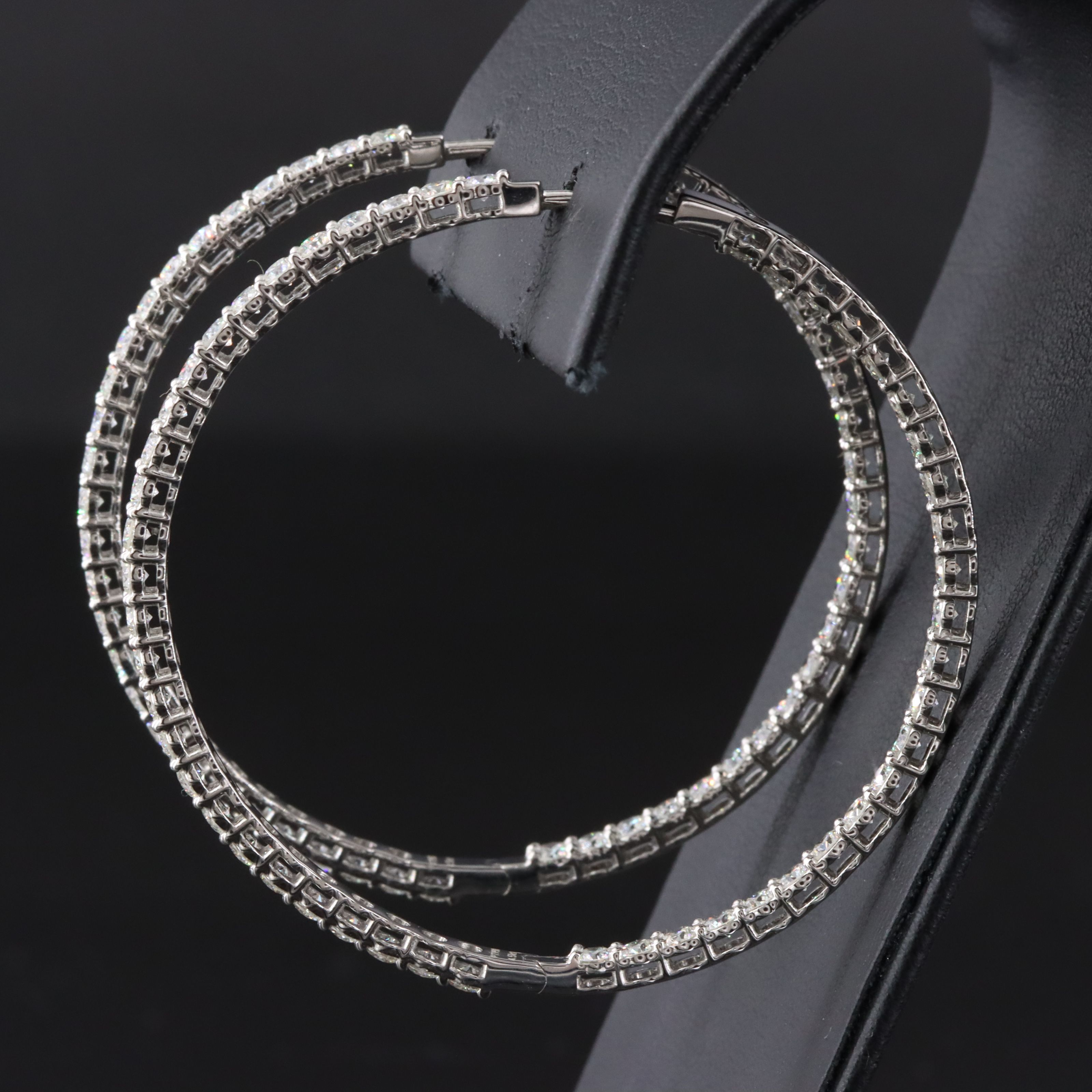 Platinum 4.51 CTW Diamond Inside-Out Hoop Earrings
