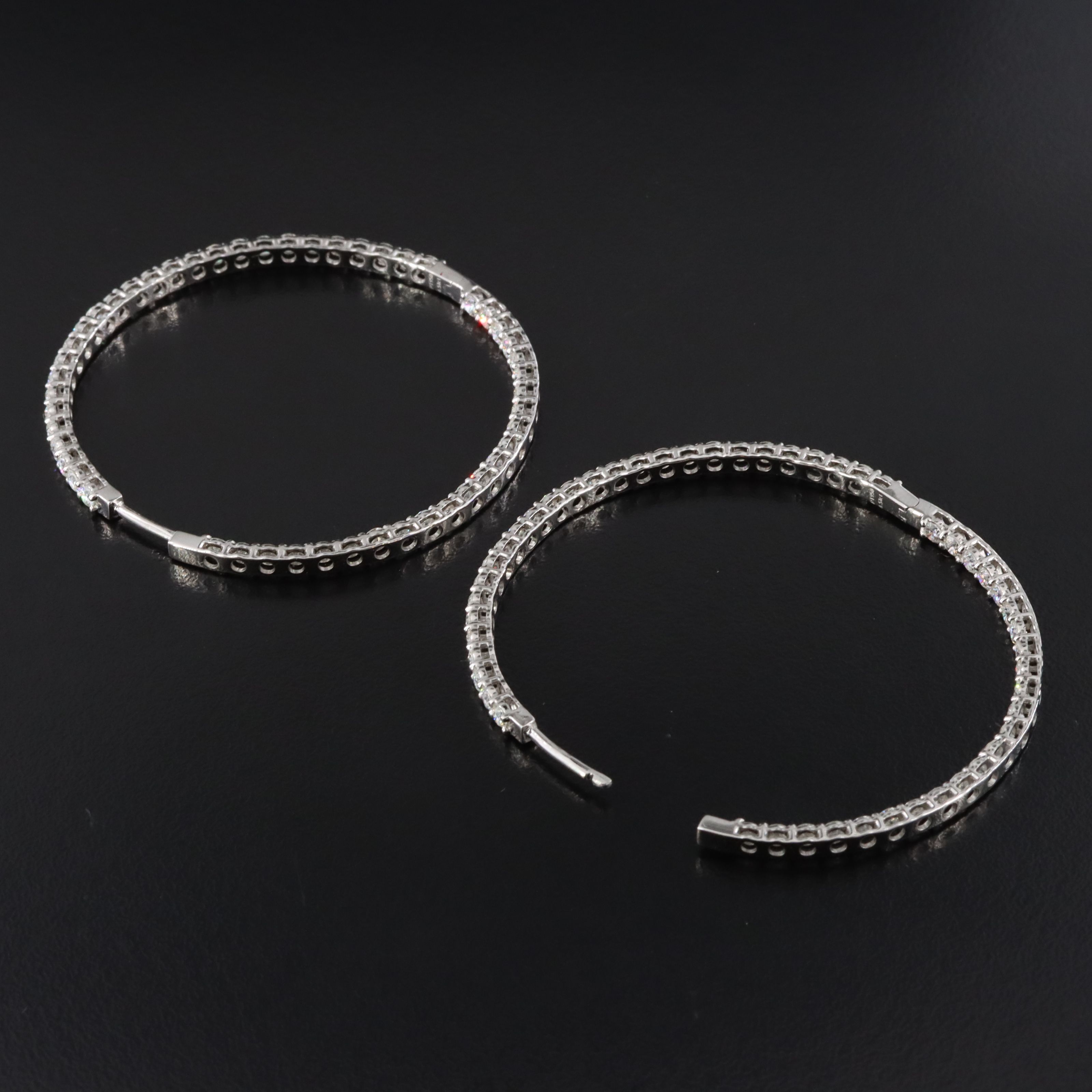 Platinum 4.51 CTW Diamond Inside-Out Hoop Earrings