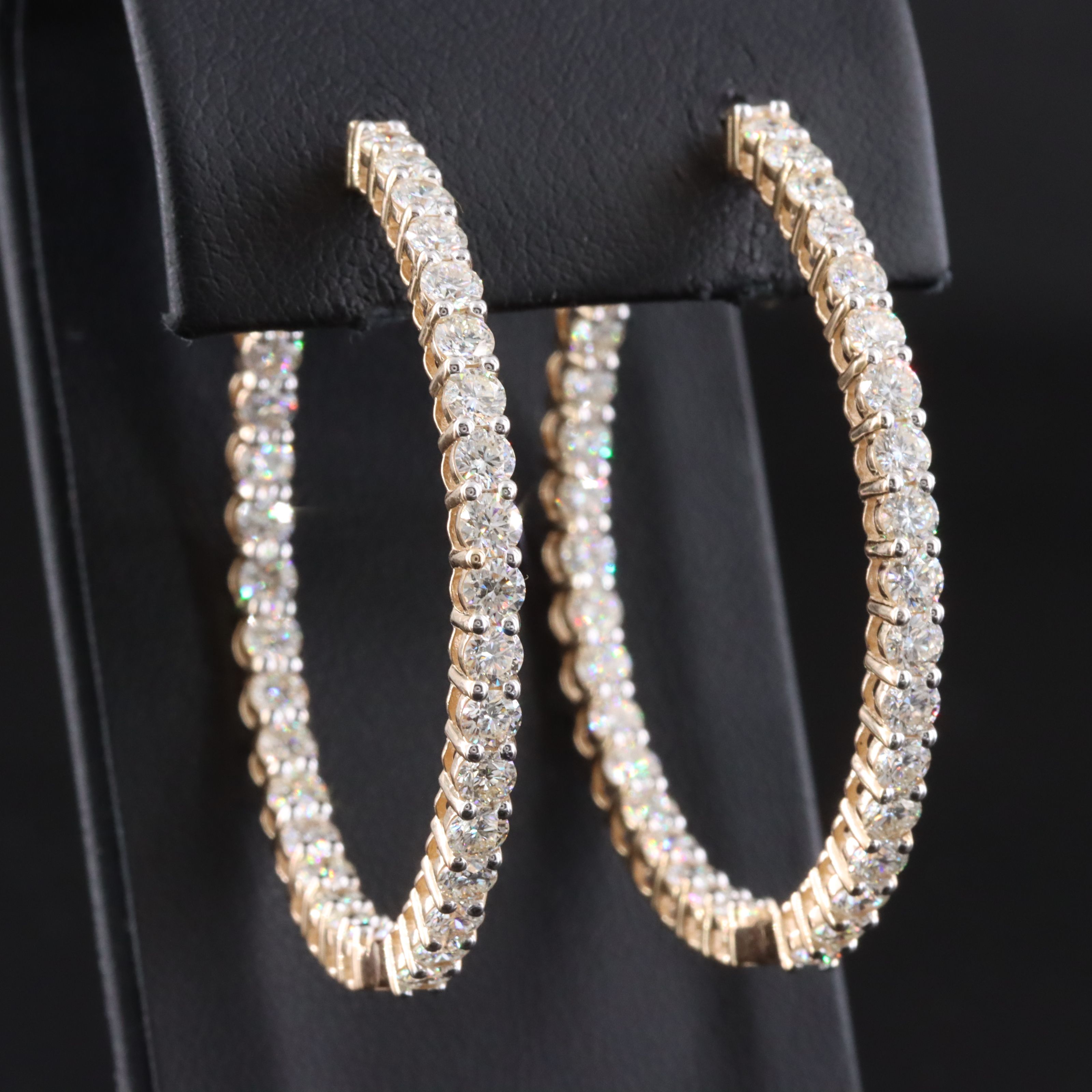 14K 6.95 CTW Diamond Inside-Out Hoop Earrings