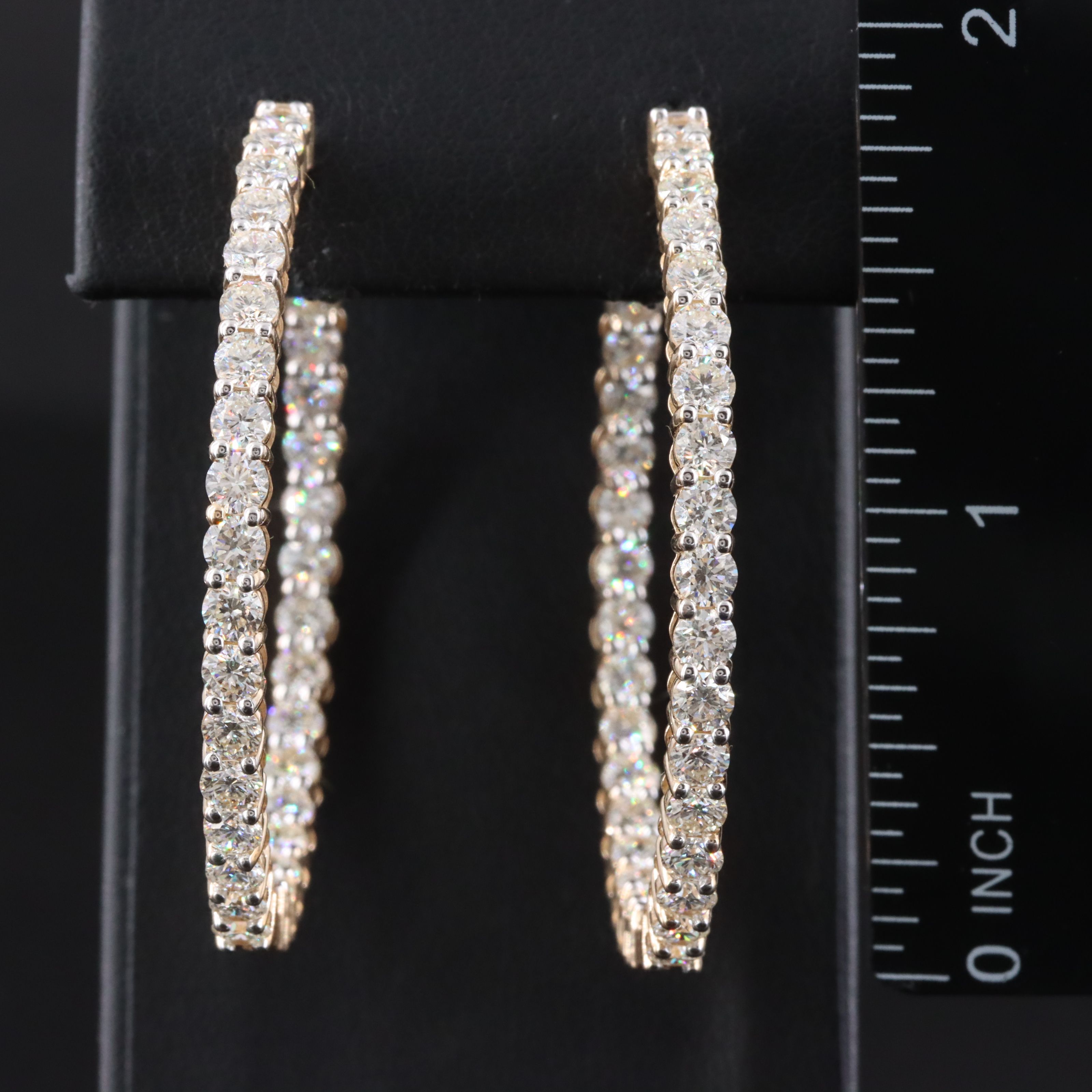 14K 6.95 CTW Diamond Inside-Out Hoop Earrings