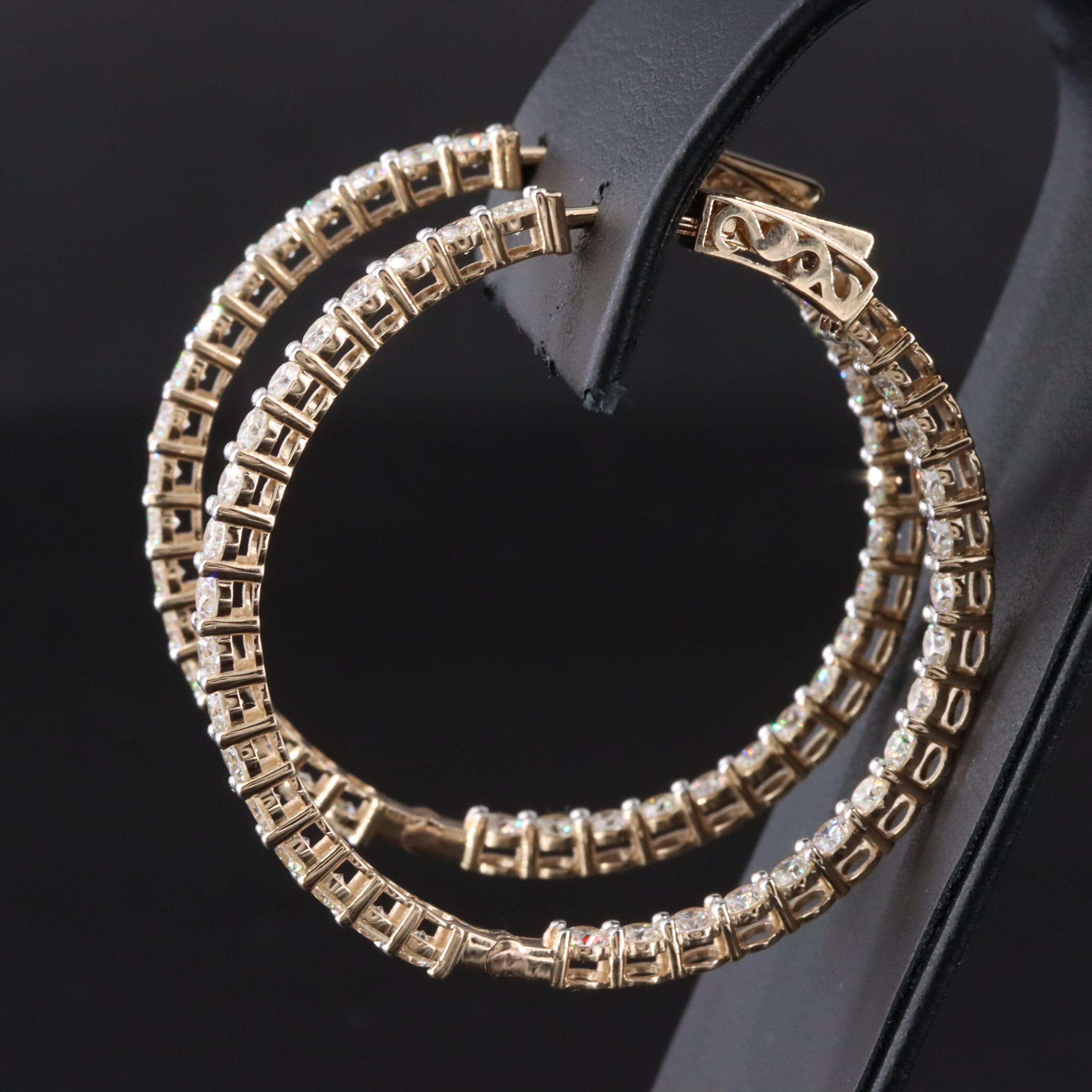 14K 6.95 CTW Diamond Inside-Out Hoop Earrings