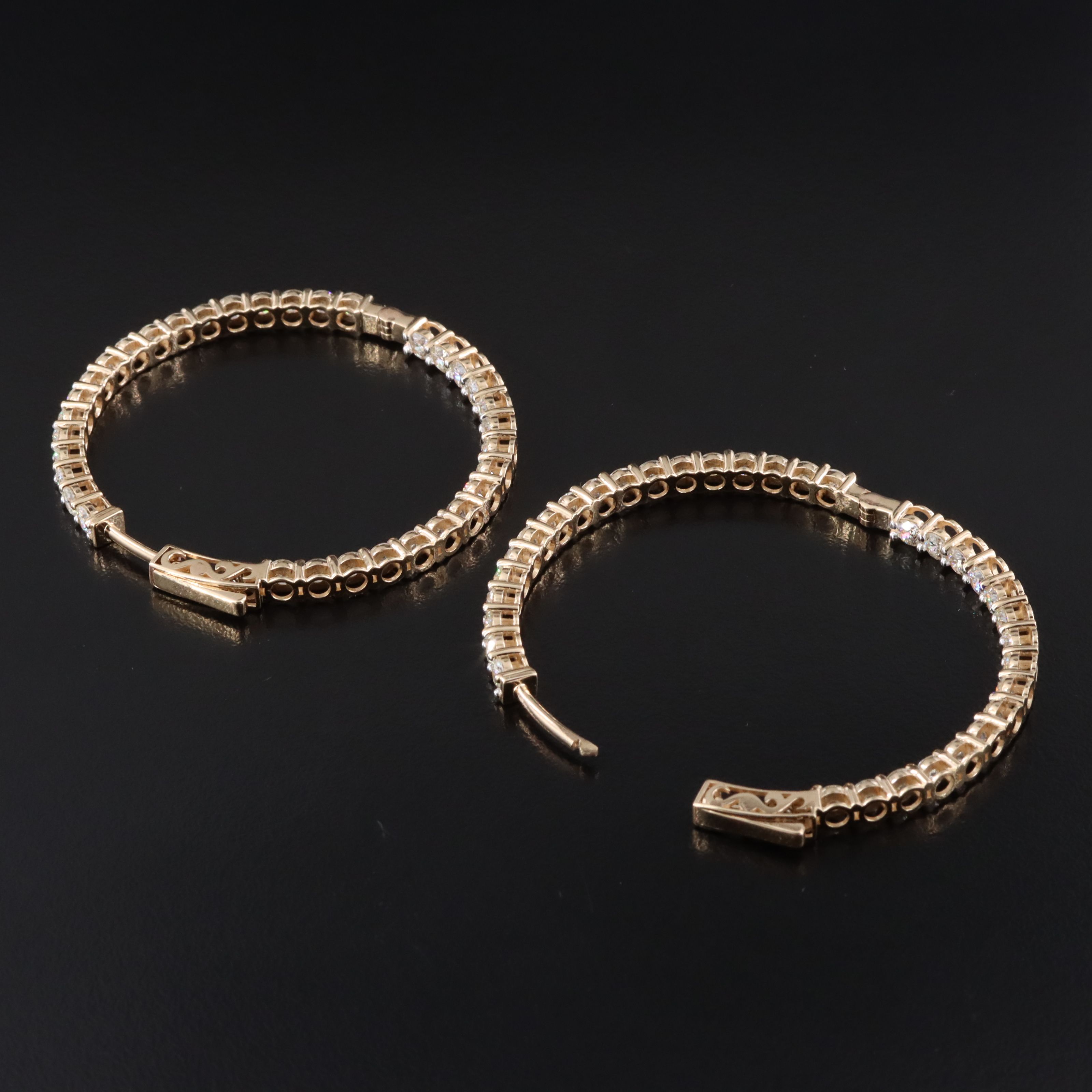 14K 6.95 CTW Diamond Inside-Out Hoop Earrings
