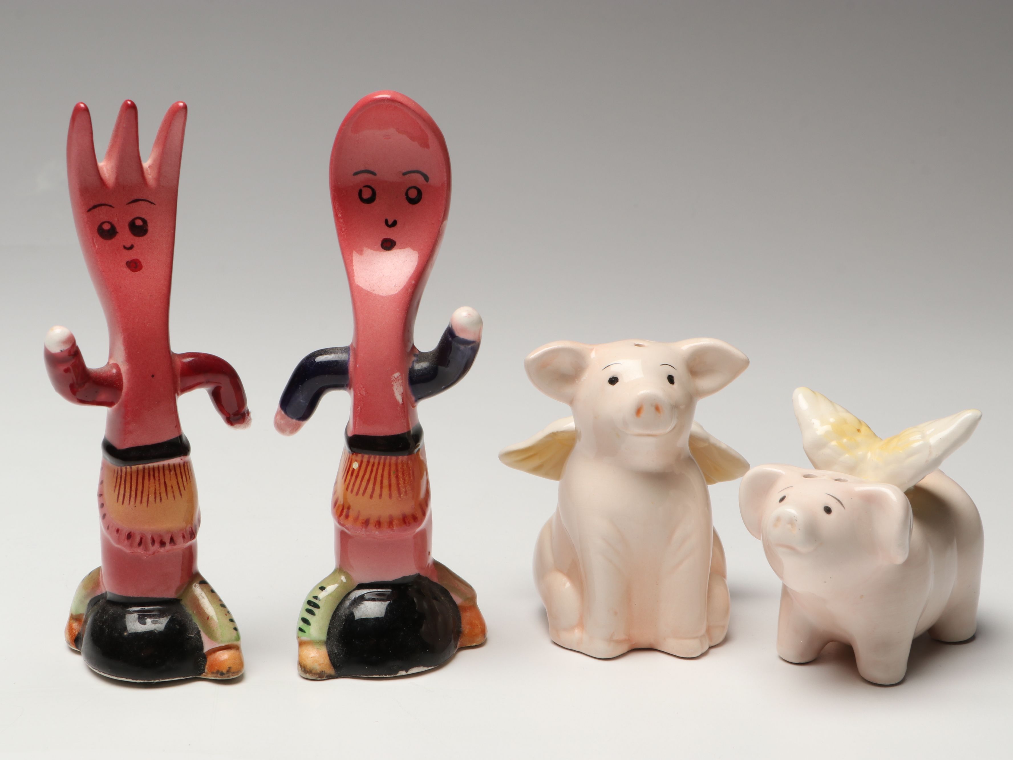 Van Tellingen "Bear Hug" with Pigs and Other Novelty Salt and Pepper Shakers