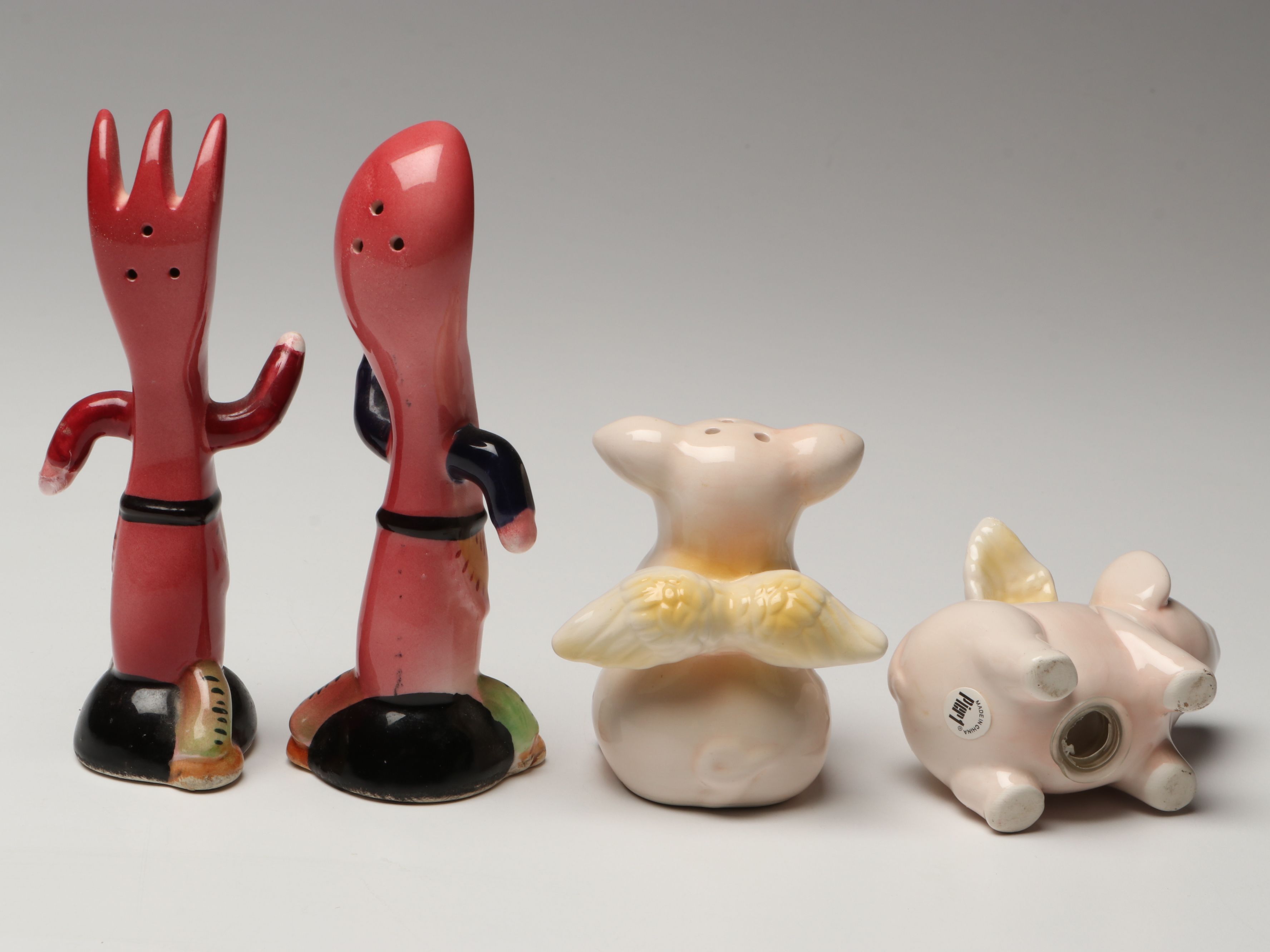 Van Tellingen "Bear Hug" with Pigs and Other Novelty Salt and Pepper Shakers