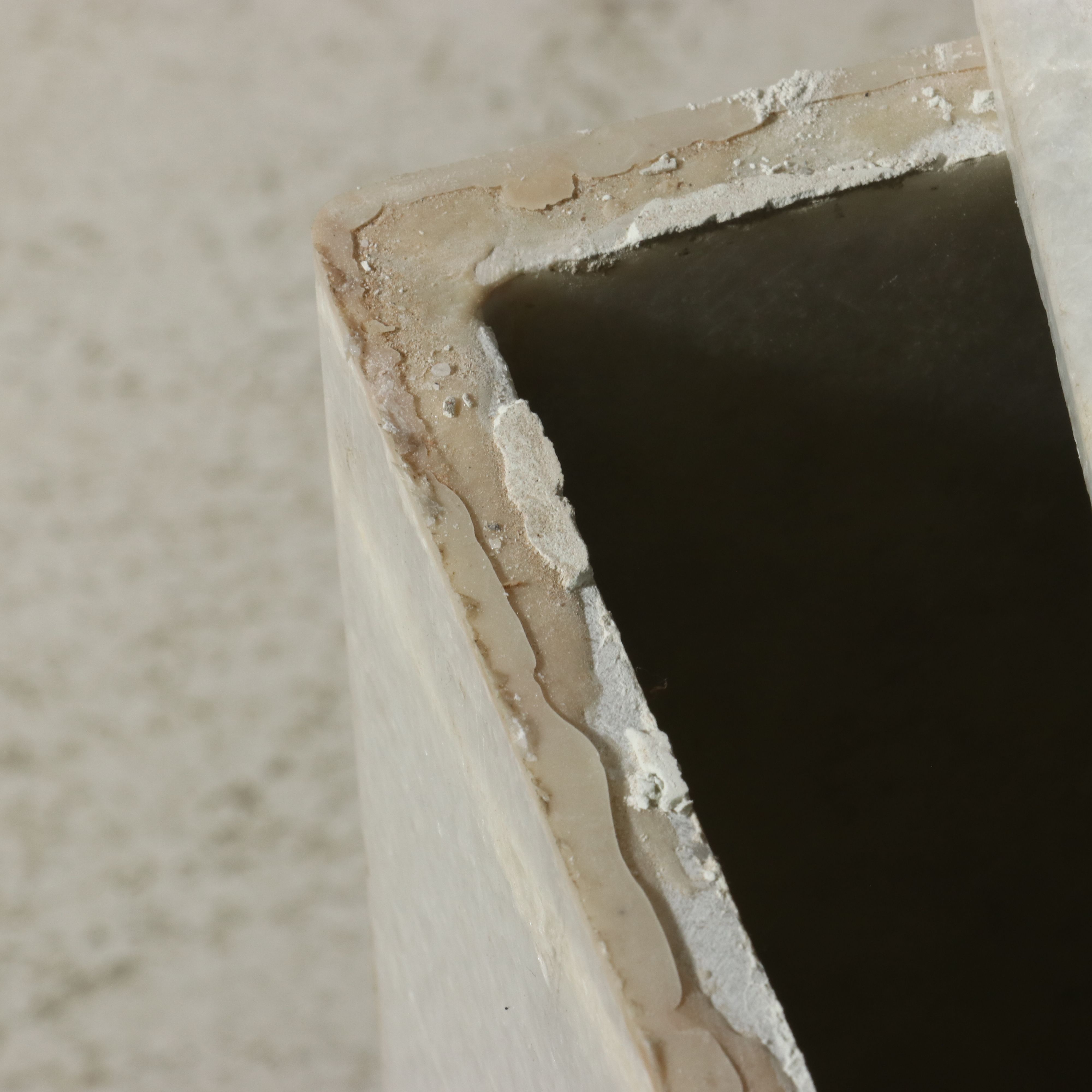 Two Contemporary Marble Cube End Tables