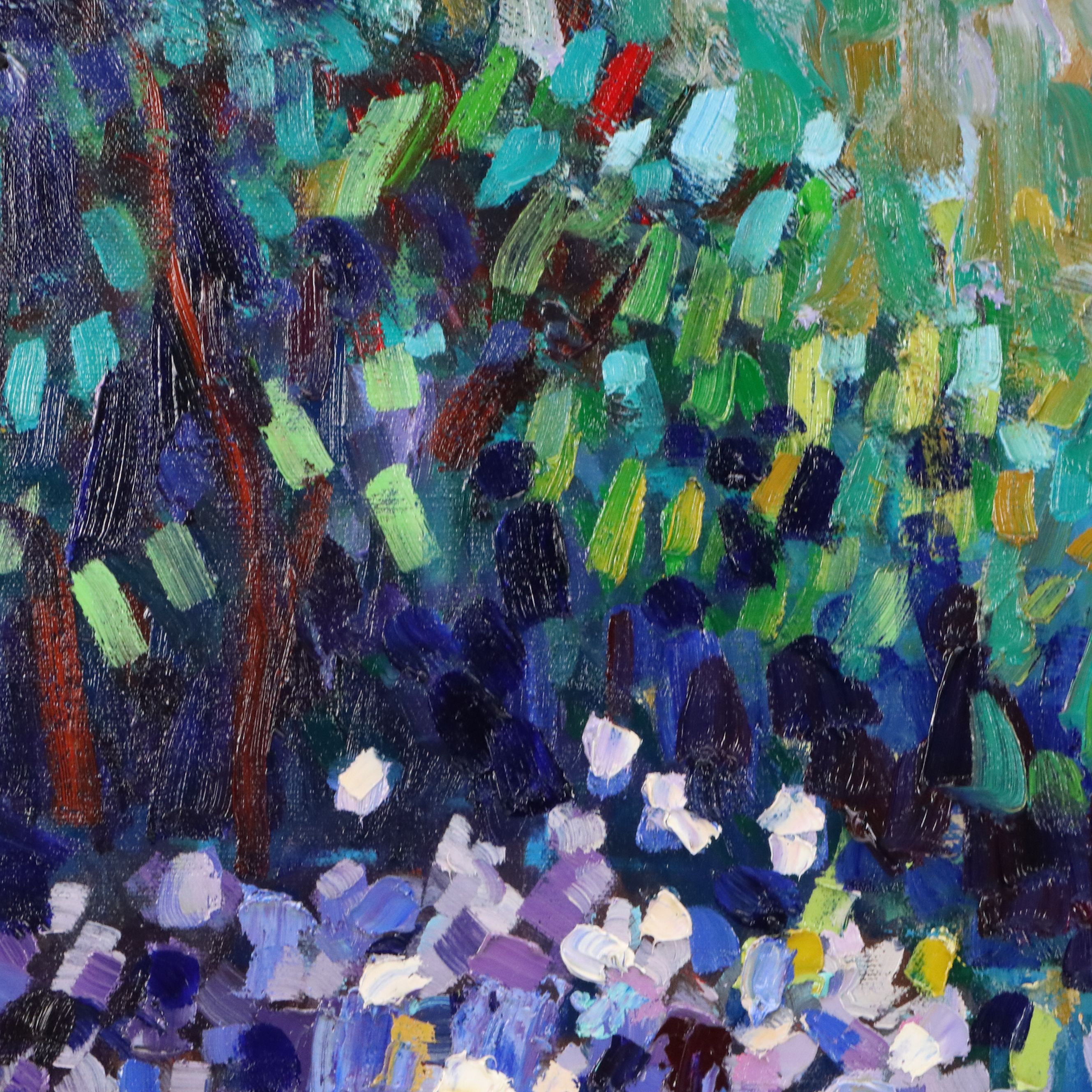 Thea Mamukelashvili Oil Painting of Flower Field, 21st Century