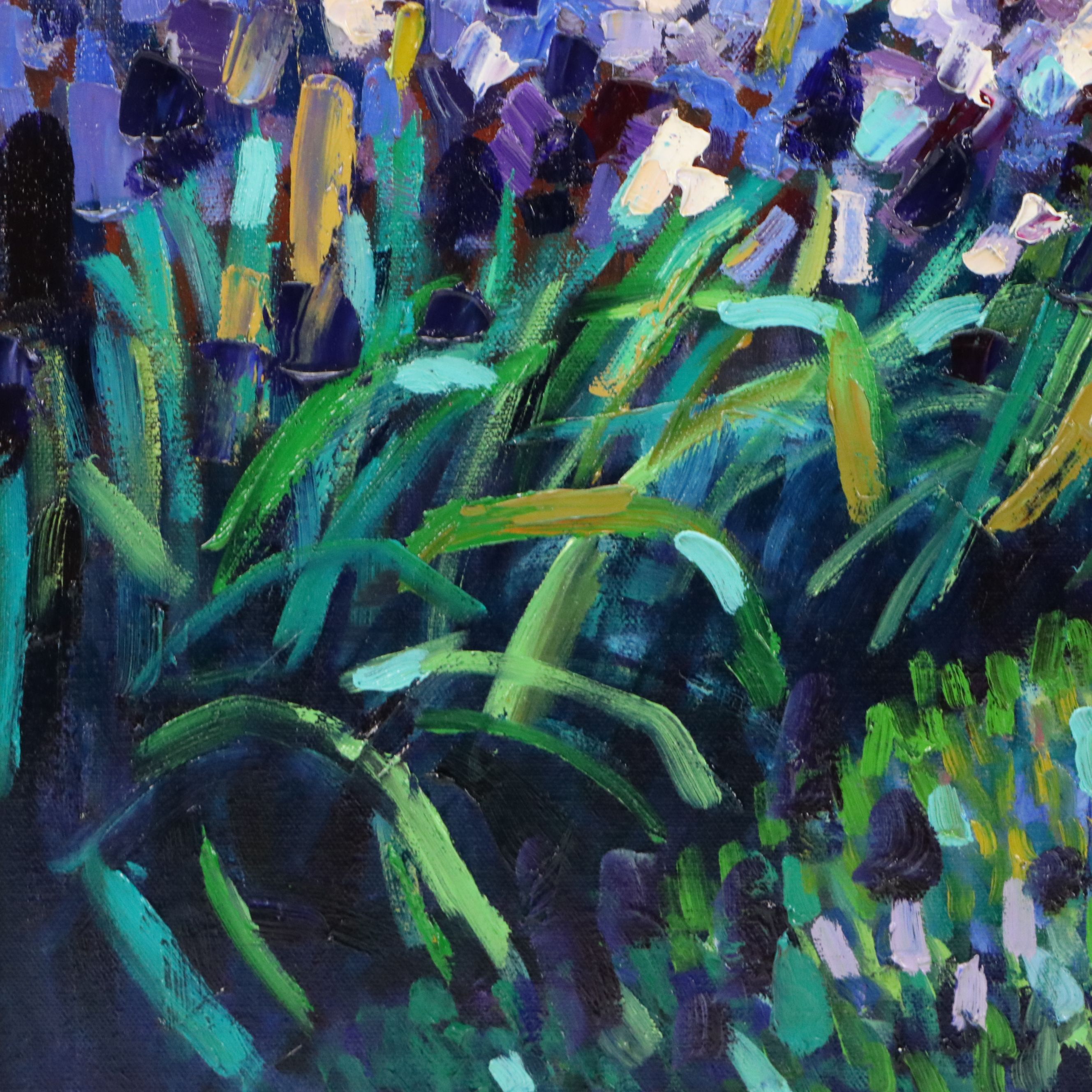 Thea Mamukelashvili Oil Painting of Flower Field, 21st Century