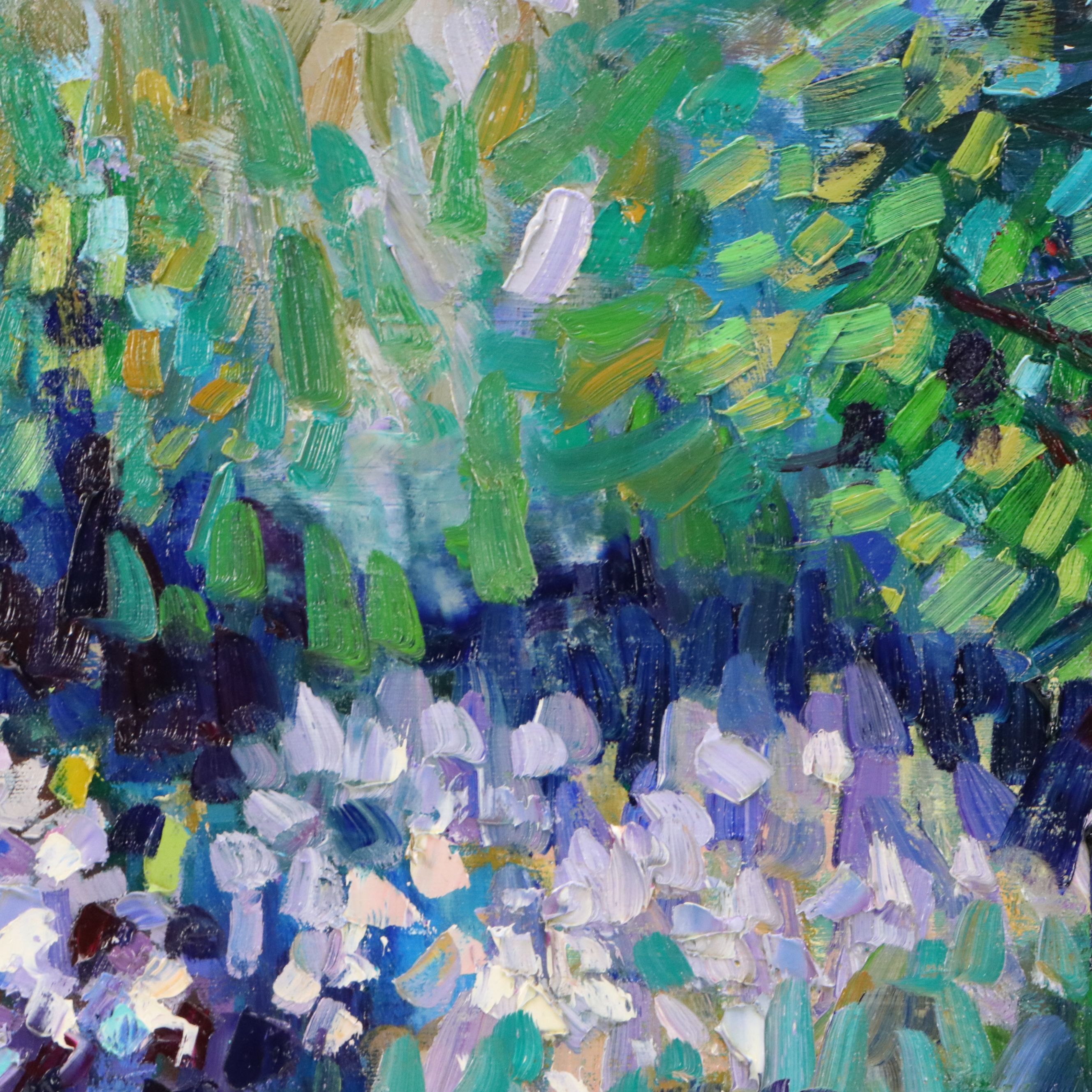 Thea Mamukelashvili Oil Painting of Flower Field, 21st Century