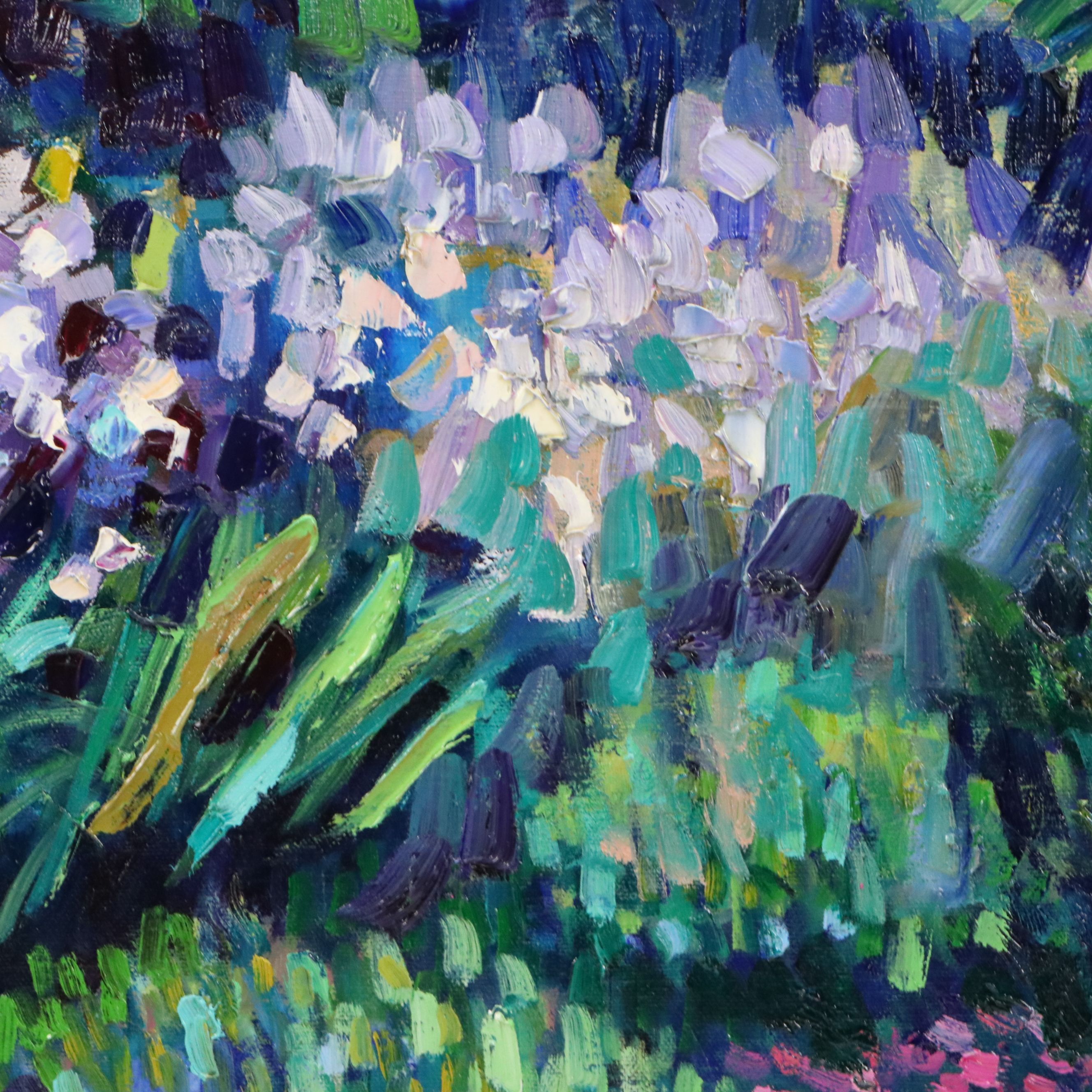 Thea Mamukelashvili Oil Painting of Flower Field, 21st Century