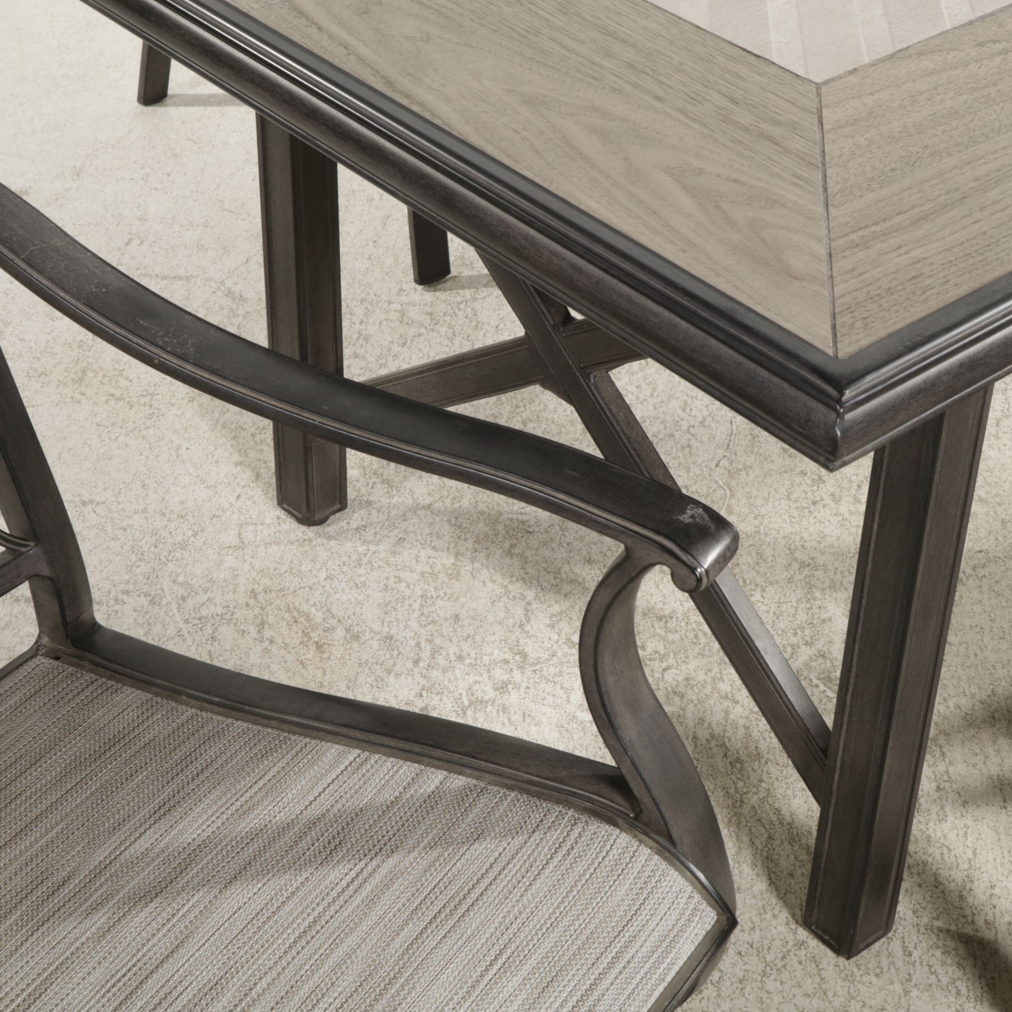 Agio Patio Tile-Top Dining Table with Six Chairs