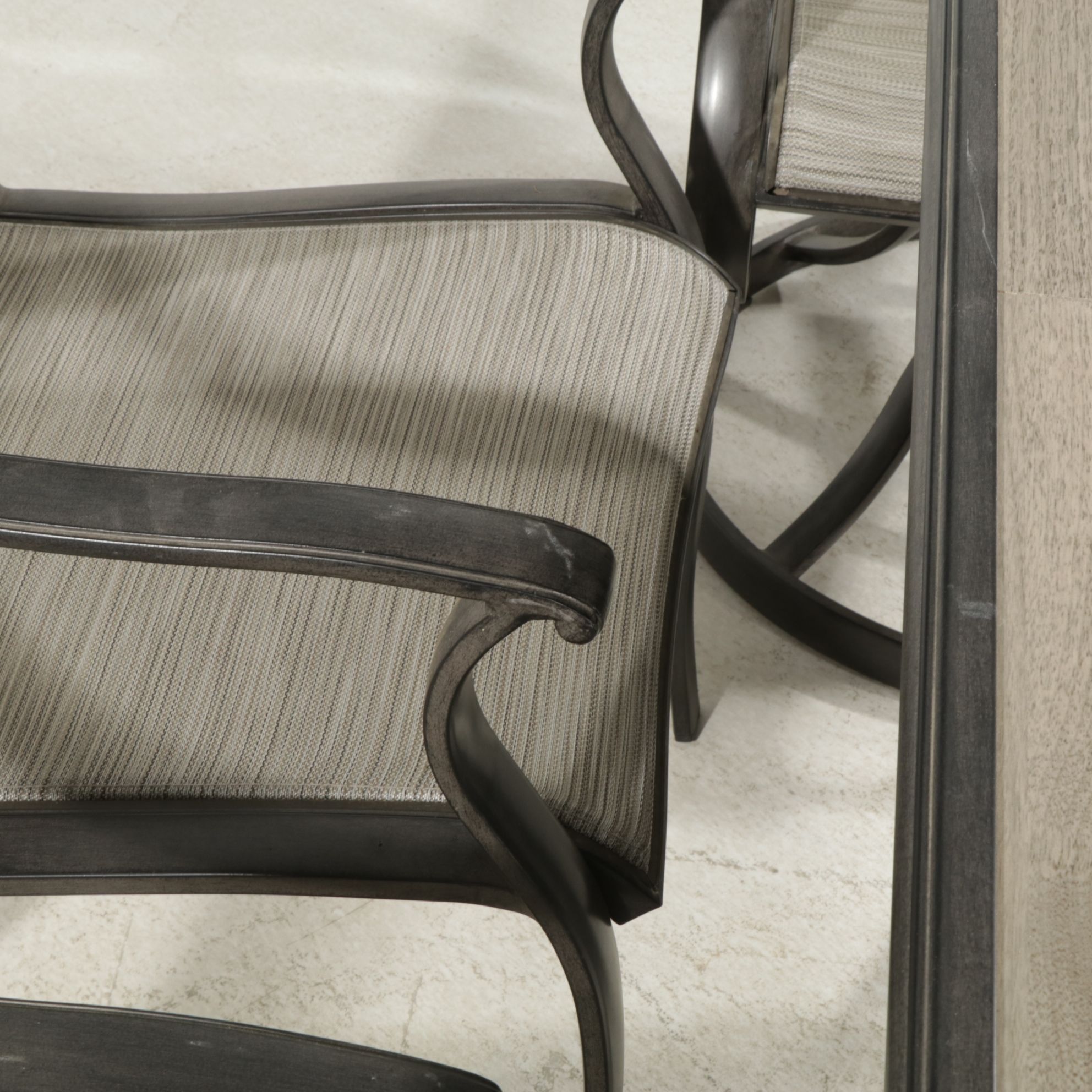 Agio Patio Tile-Top Dining Table with Six Chairs