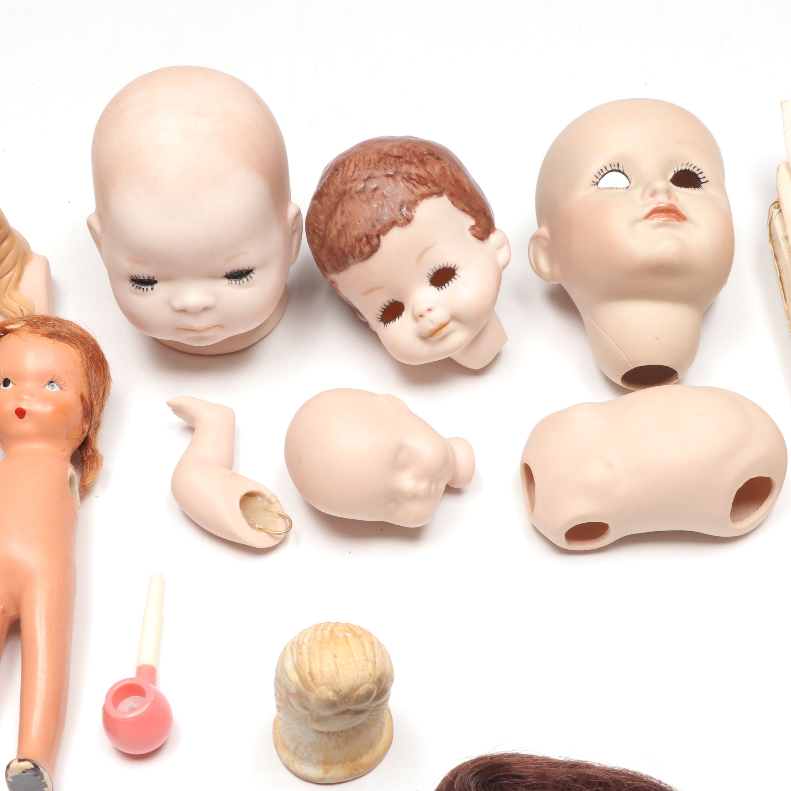 Vintage Porcelain Doll Parts and Accessories