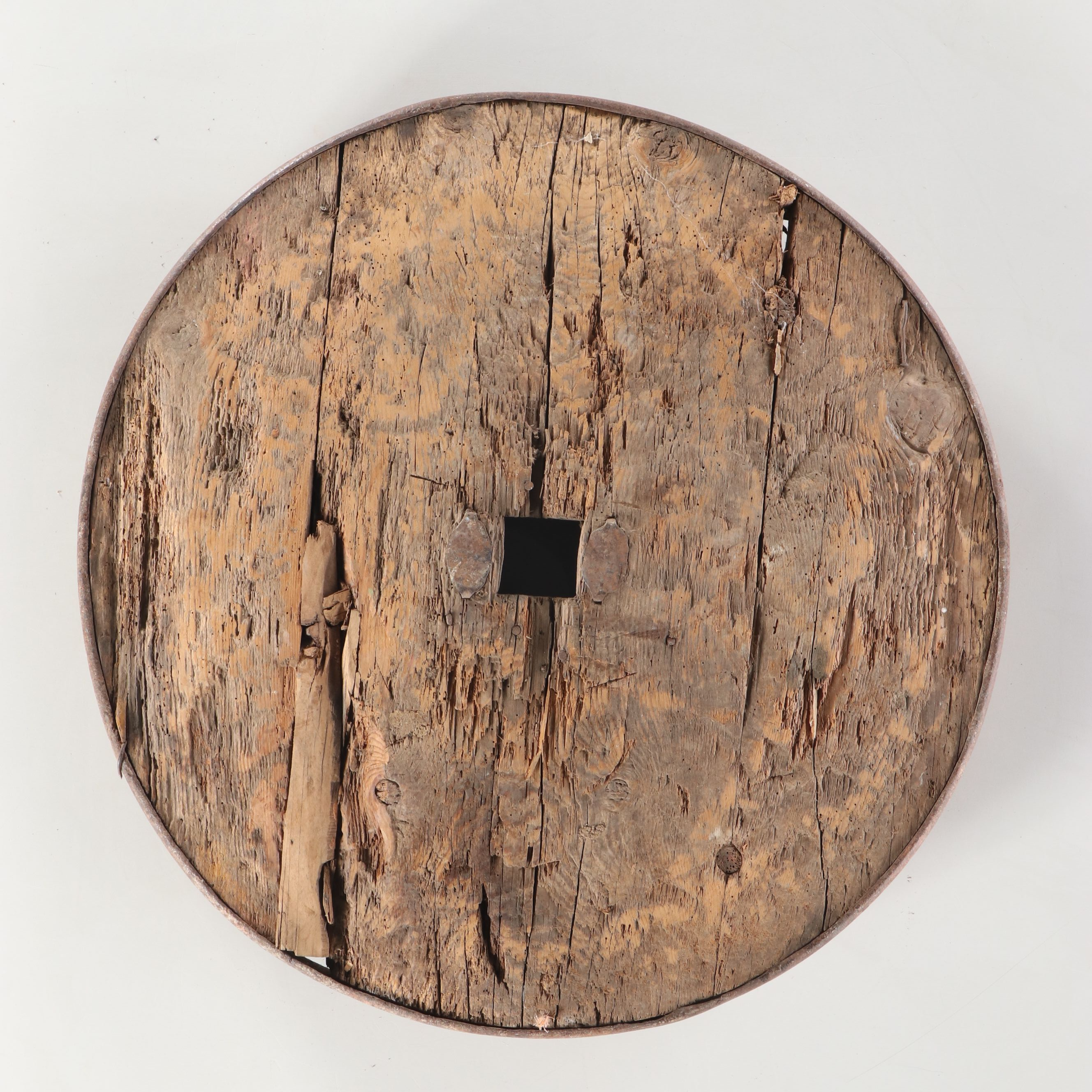 Salvaged Iron Banded Wooden Wagon Wheel