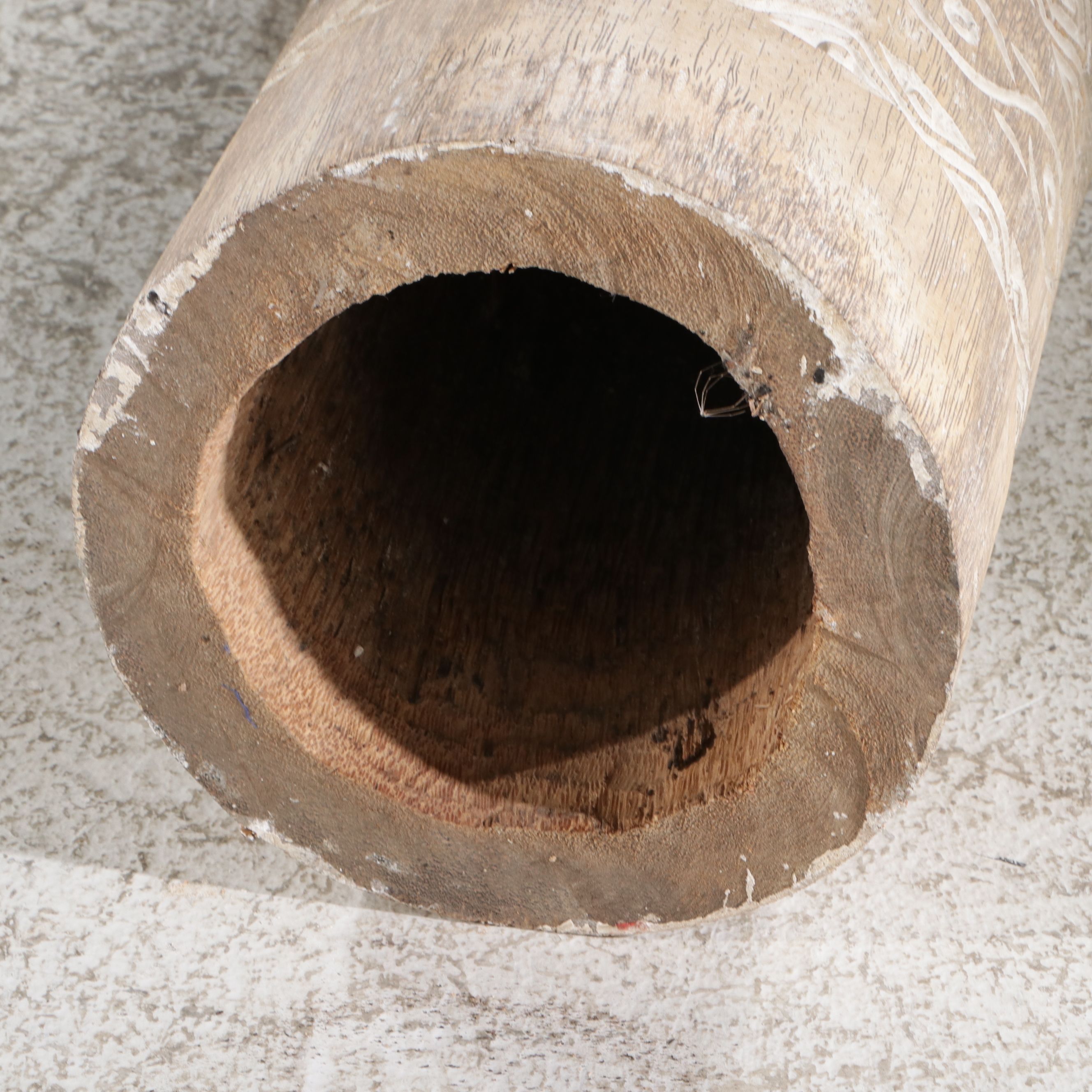 Balinese Hand-Carved Palm Trunk Tall Vase