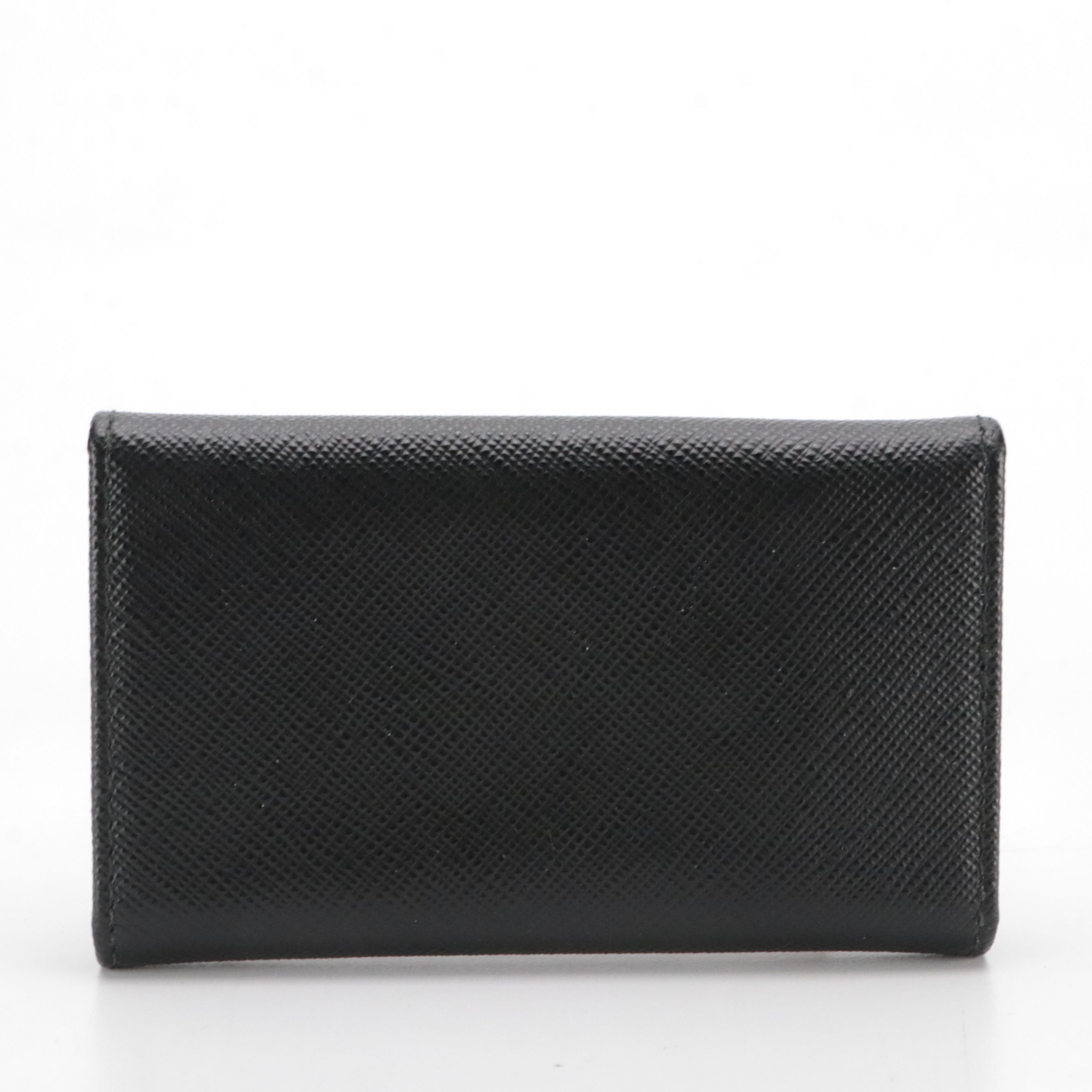 Prada Six-Key Trifold Case in Black Saffiano Leather
