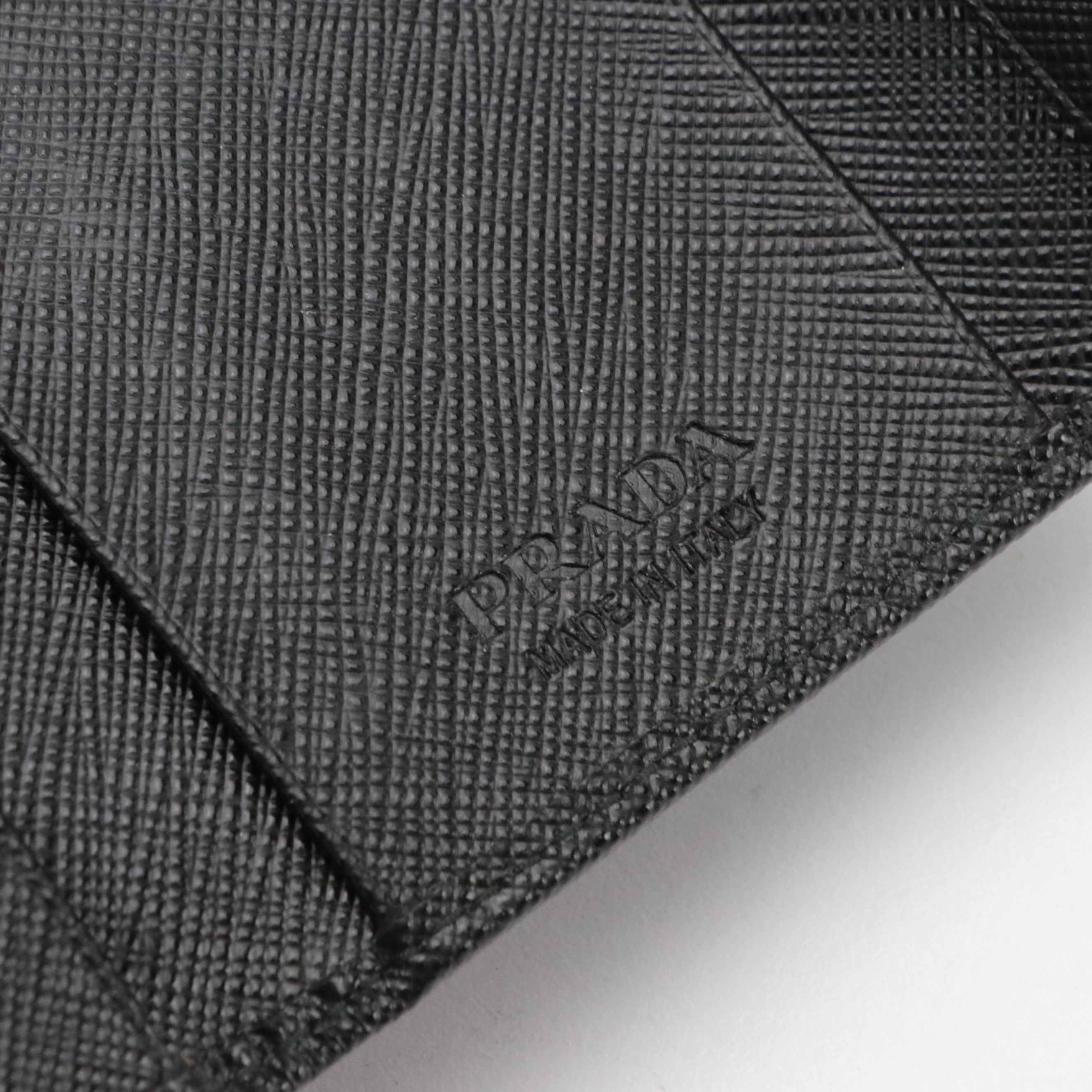Prada Six-Key Trifold Case in Black Saffiano Leather