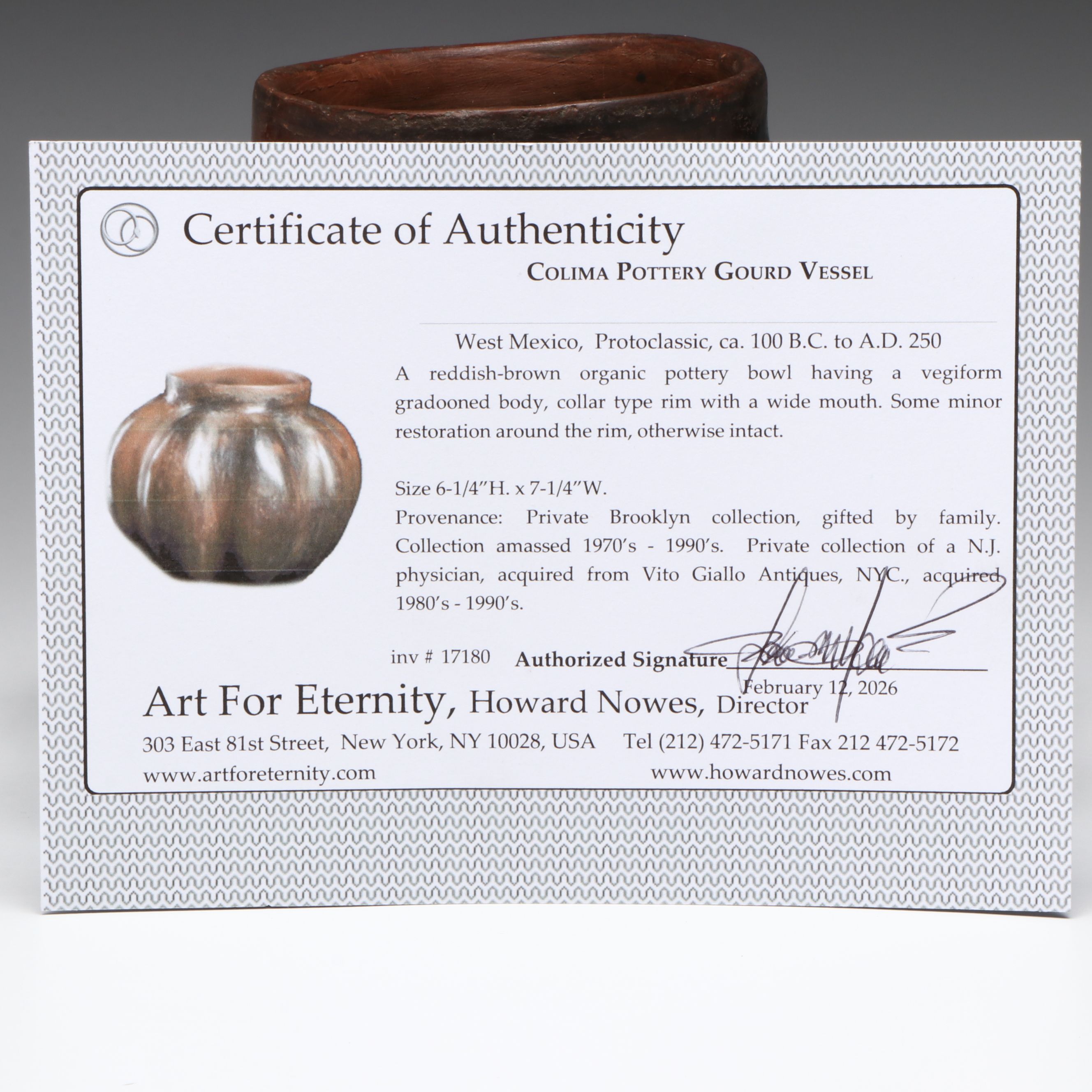 Protoclassic Colima Pottery Gourd Vessel, Circa 100 BCE–250 CE