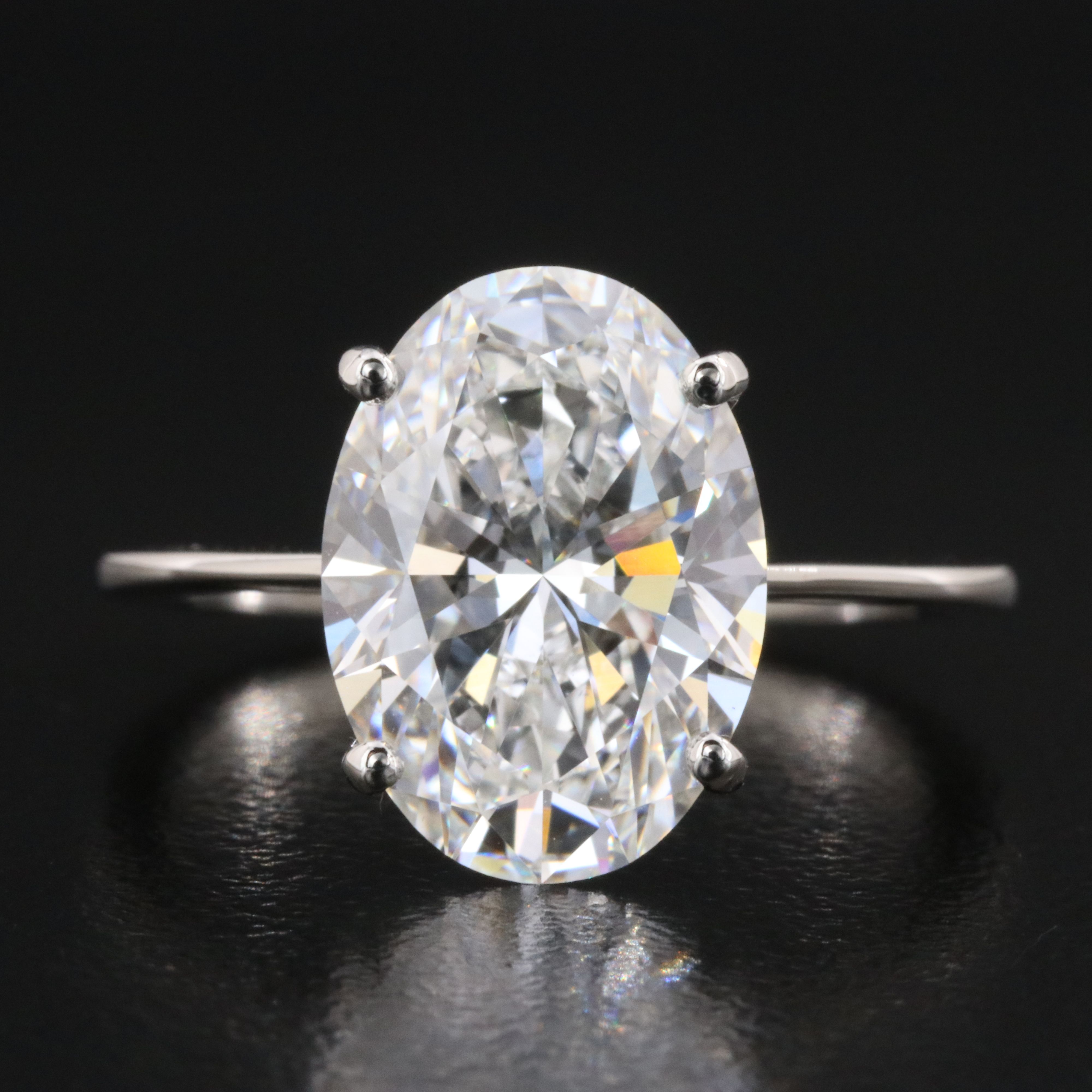 Platinum 4.07 CT Lab Grown Diamond Solitaire Ring with IGI Report