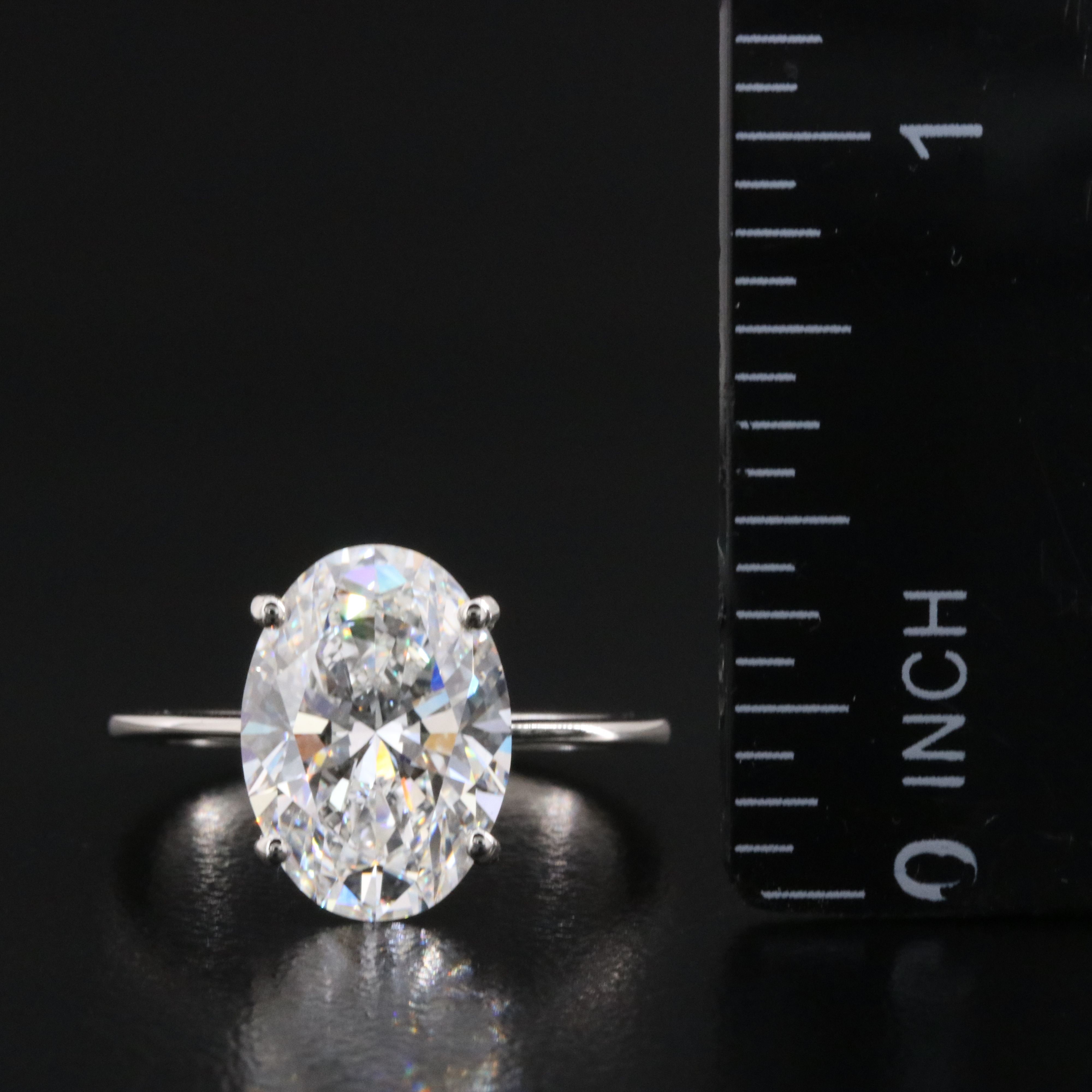 Platinum 4.07 CT Lab Grown Diamond Solitaire Ring with IGI Report