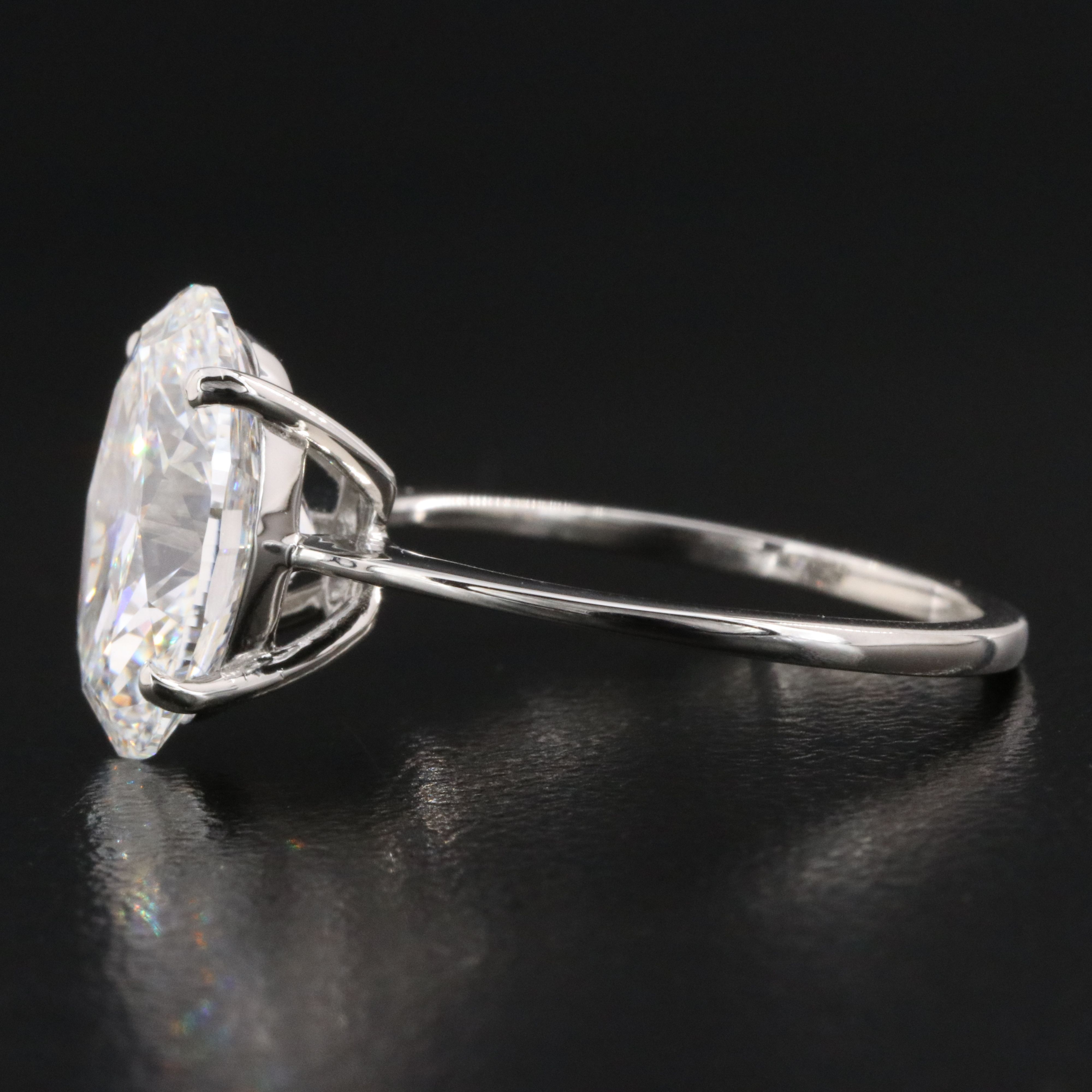 Platinum 4.07 CT Lab Grown Diamond Solitaire Ring with IGI Report