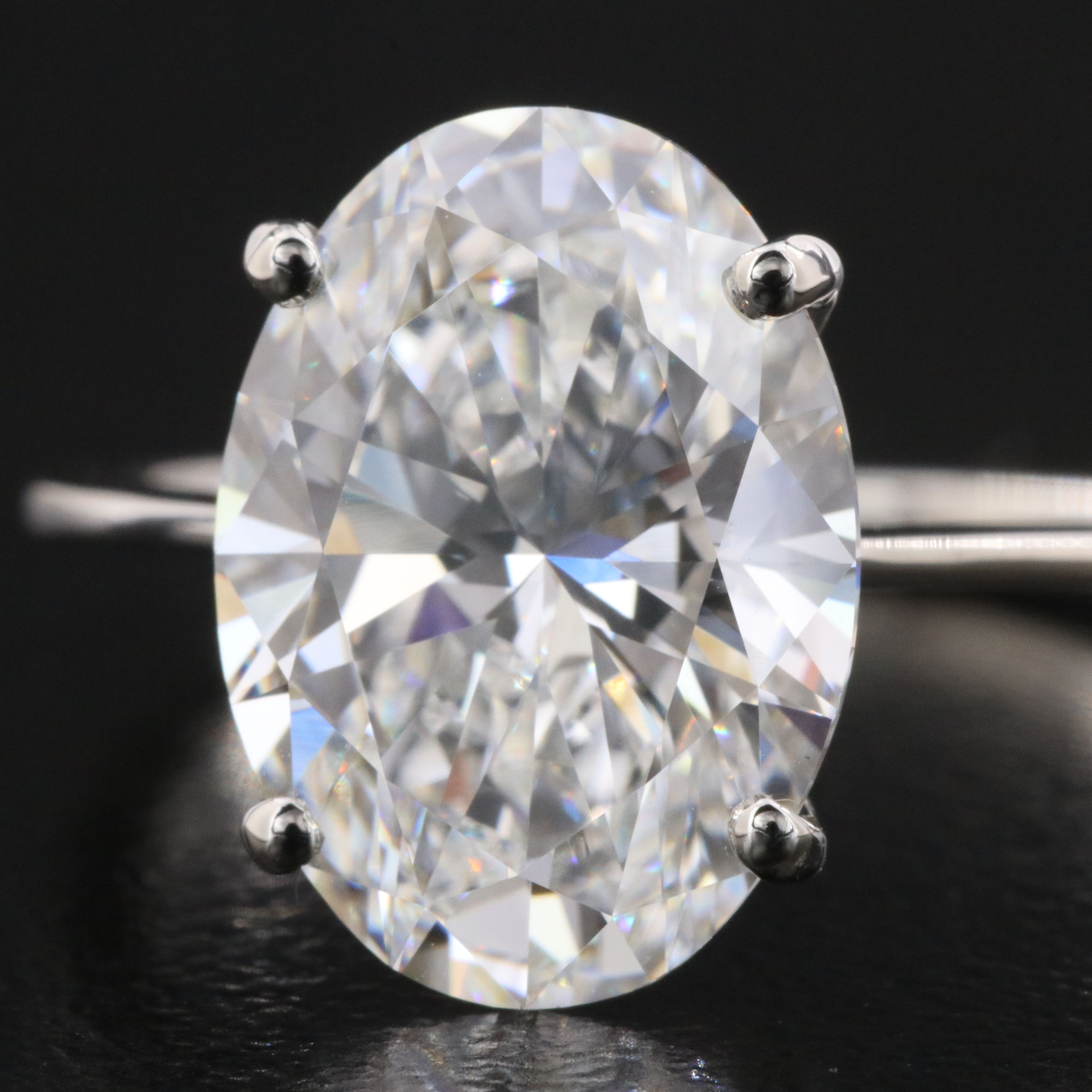 Platinum 4.07 CT Lab Grown Diamond Solitaire Ring with IGI Report