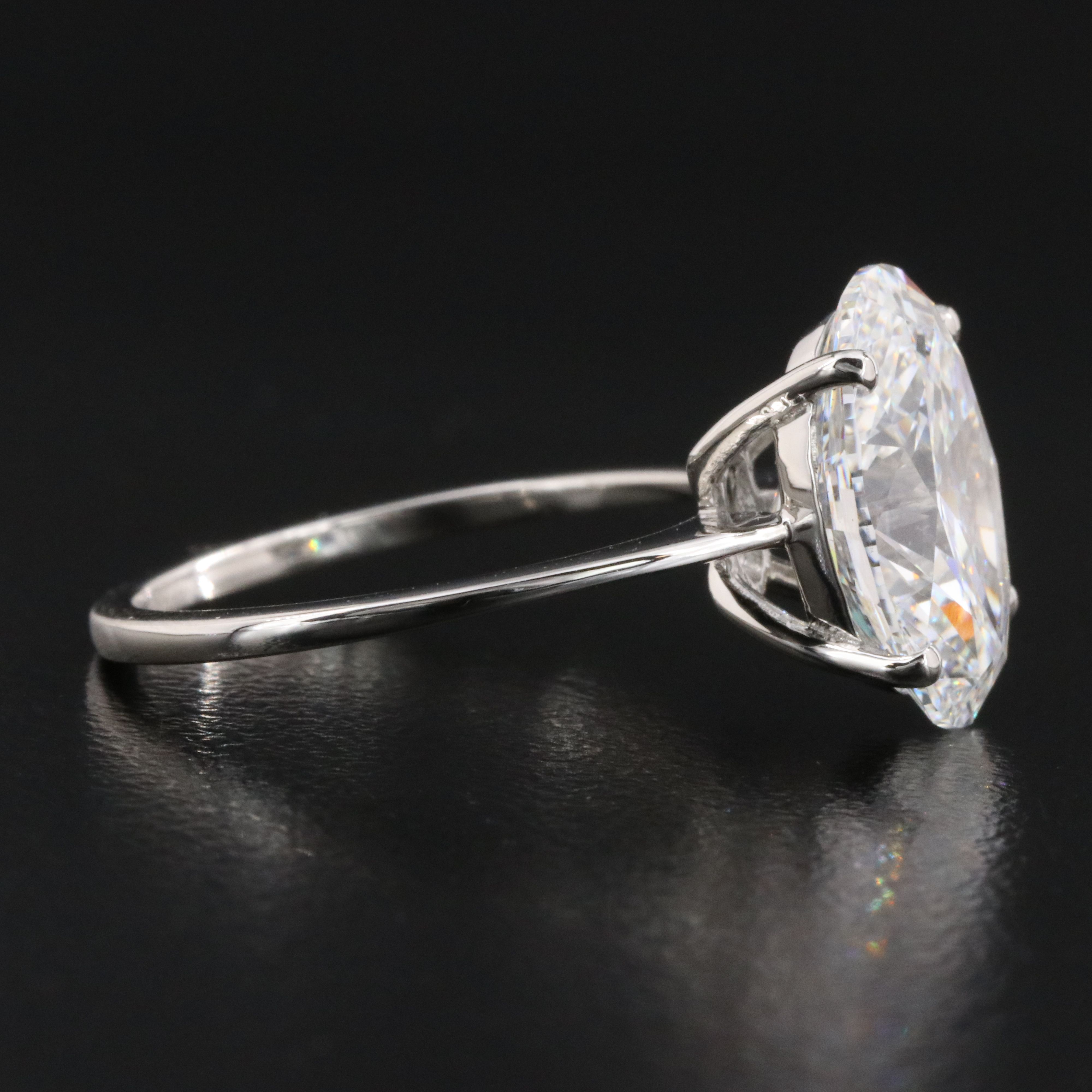 Platinum 4.07 CT Lab Grown Diamond Solitaire Ring with IGI Report