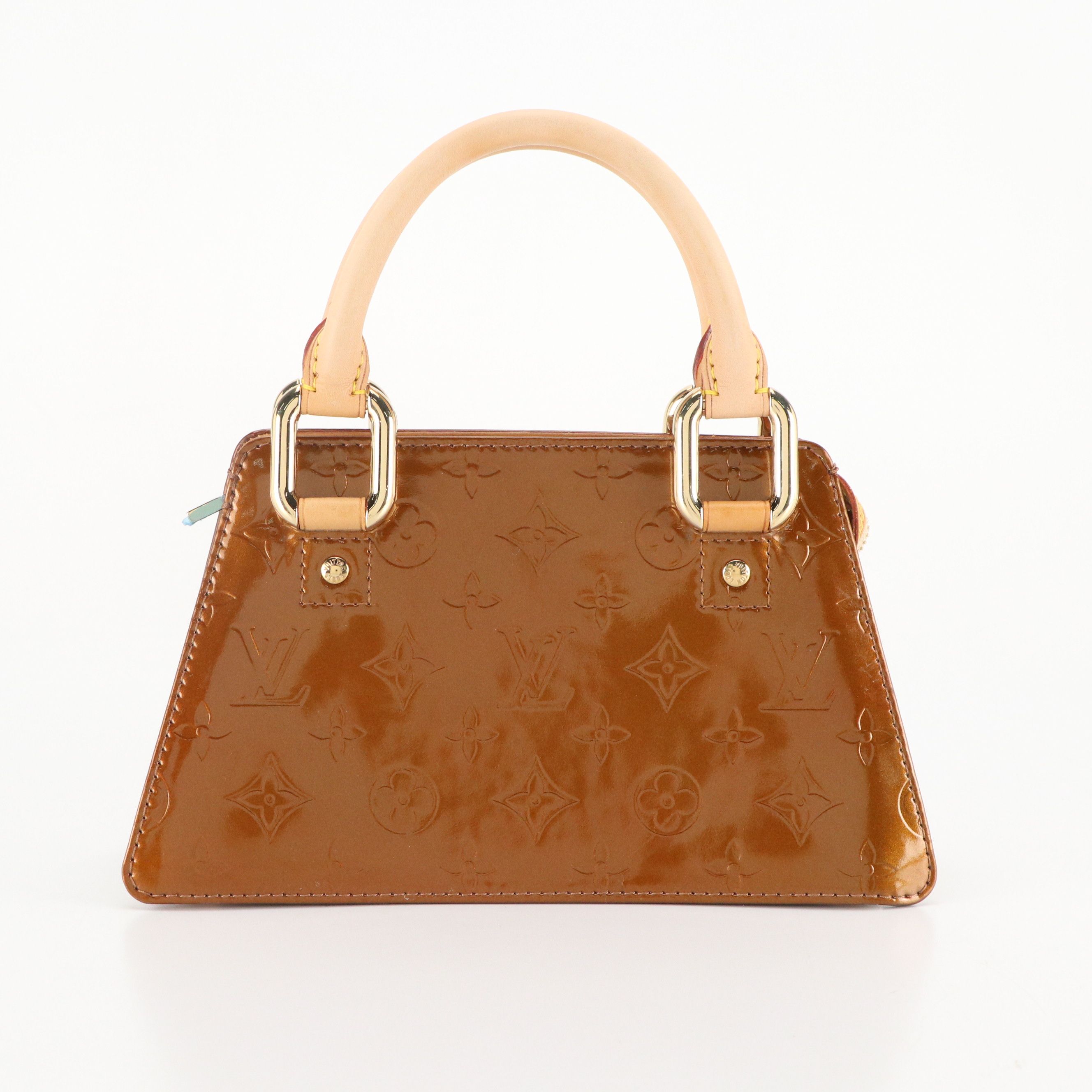 Louis Vuitton Mini Forsyth Bag in Bronze Monogram Vernis and Vachetta Leather