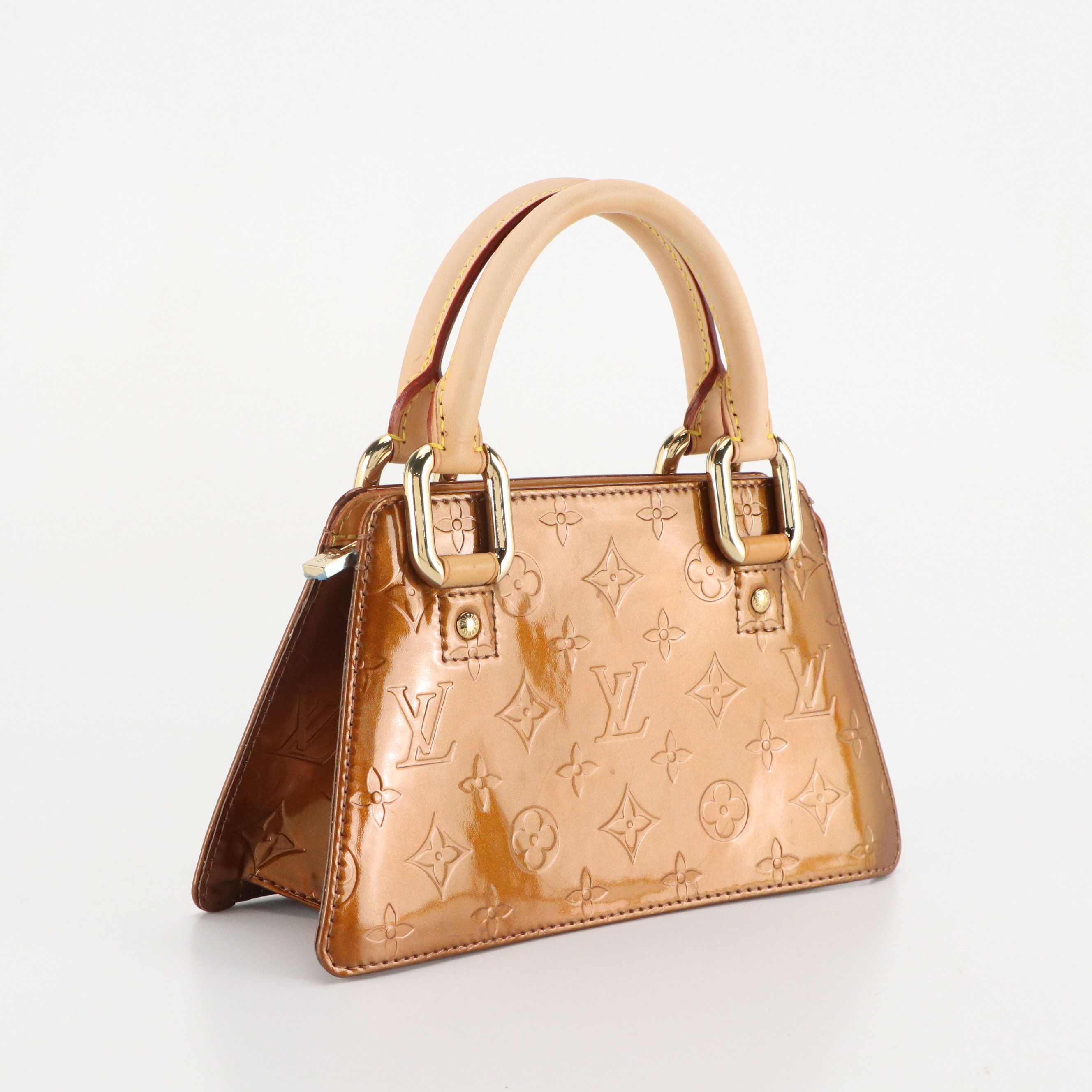 Louis Vuitton Mini Forsyth Bag in Bronze Monogram Vernis and Vachetta Leather