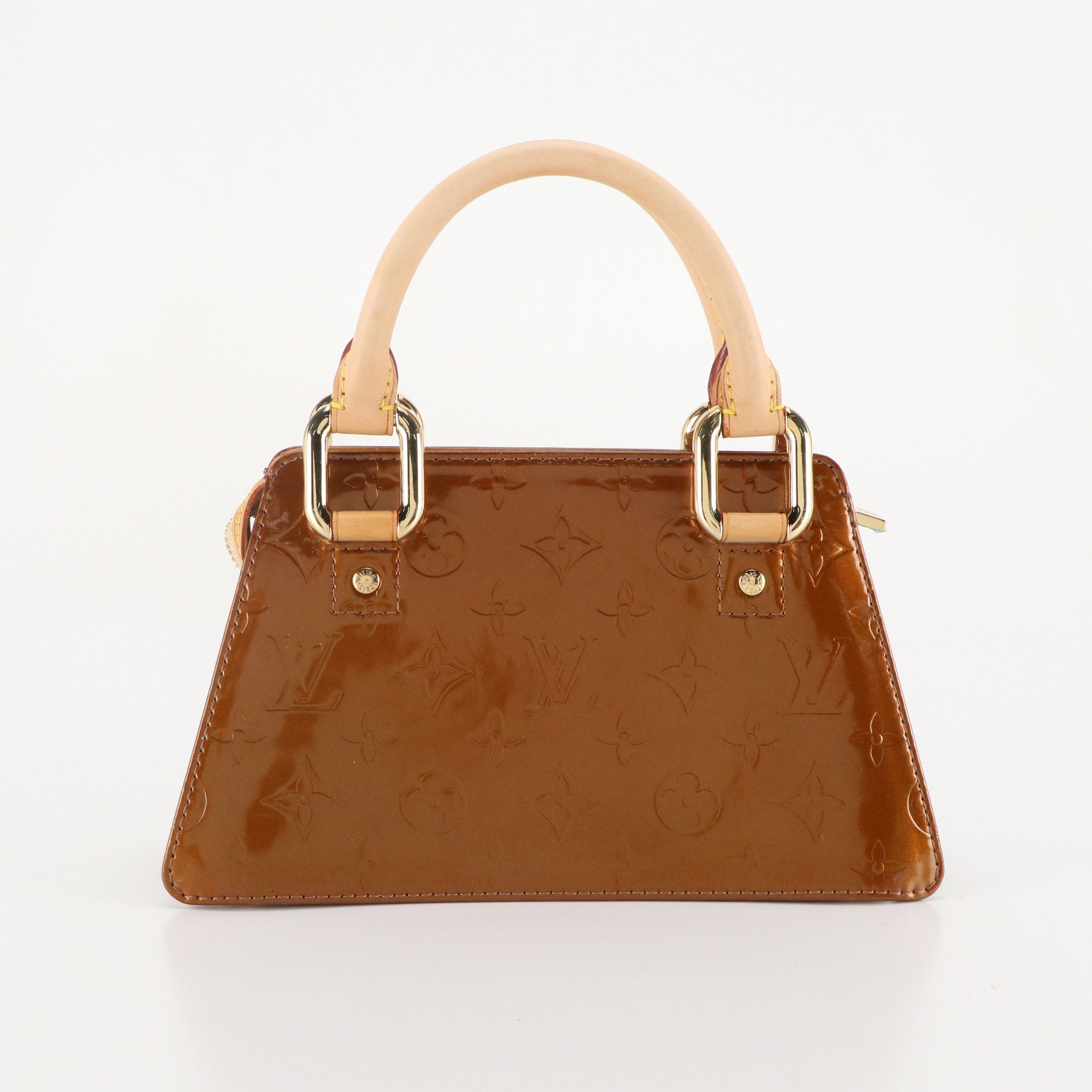 Louis Vuitton Mini Forsyth Bag in Bronze Monogram Vernis and Vachetta Leather