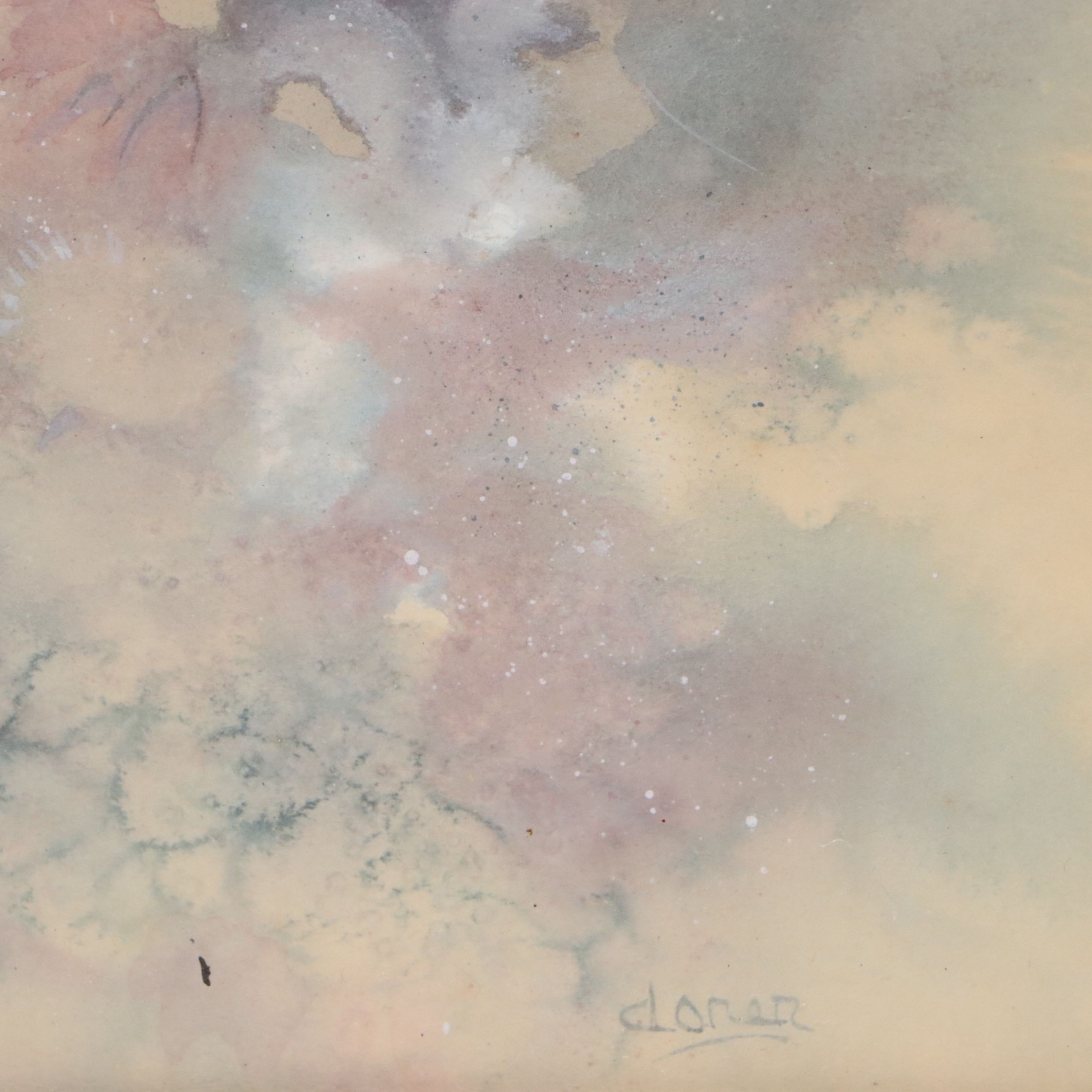 Abstract Floral Watercolor Painting