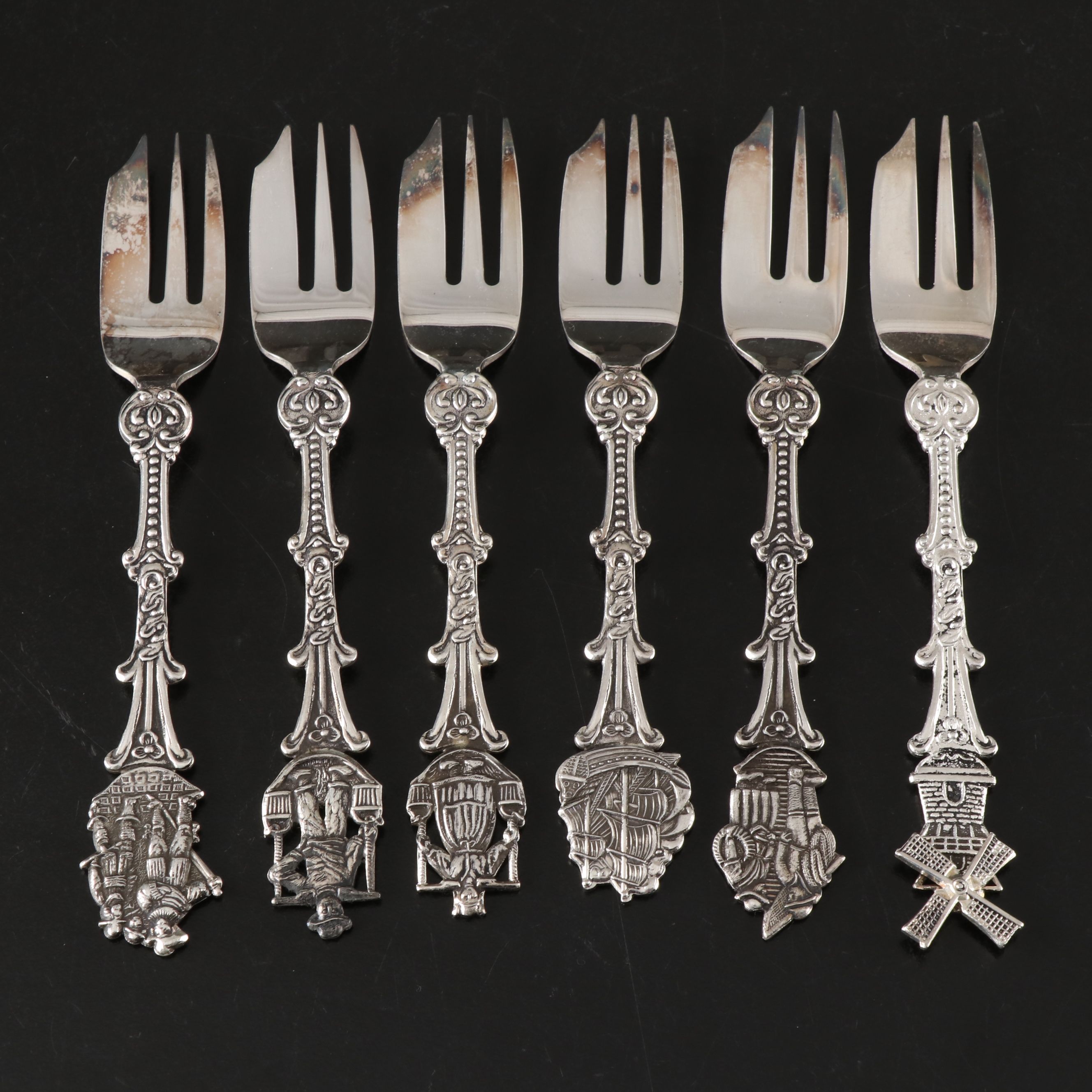 Dutch Silver Plate Souvenir Forks and Spoons