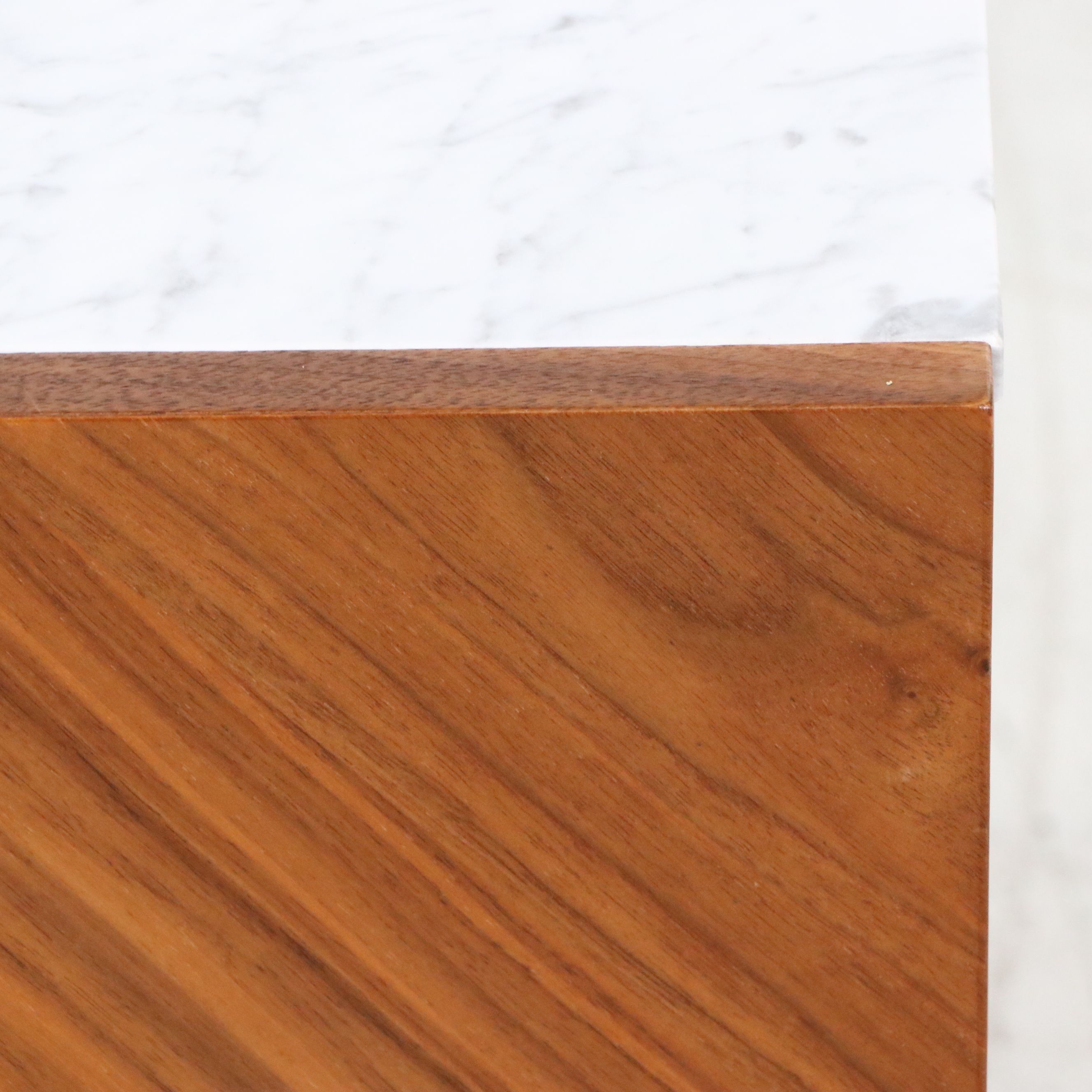 CB2 "Suspend" Tall Wood and Marble Sideboard, 2018