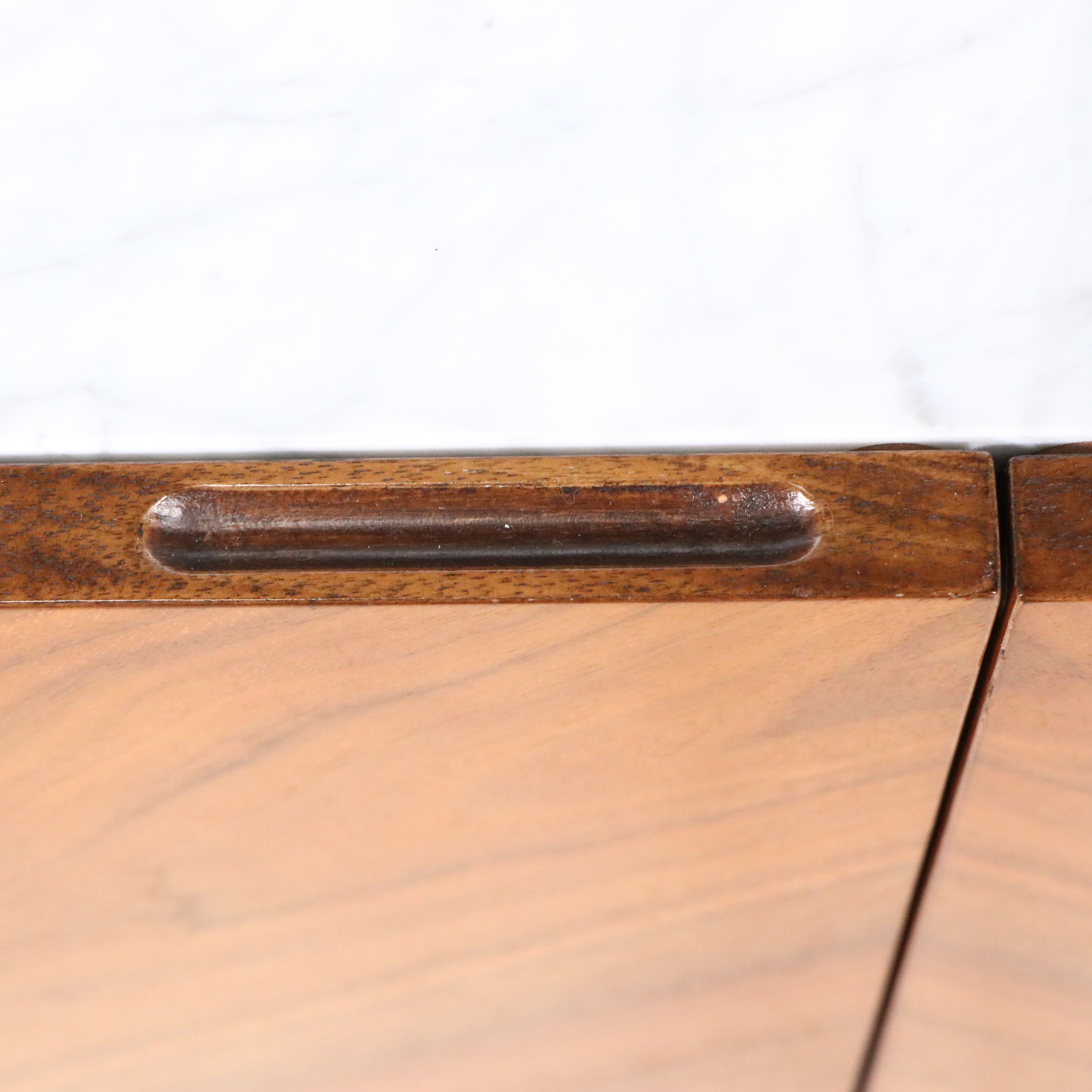 CB2 "Suspend" Tall Wood and Marble Sideboard, 2018