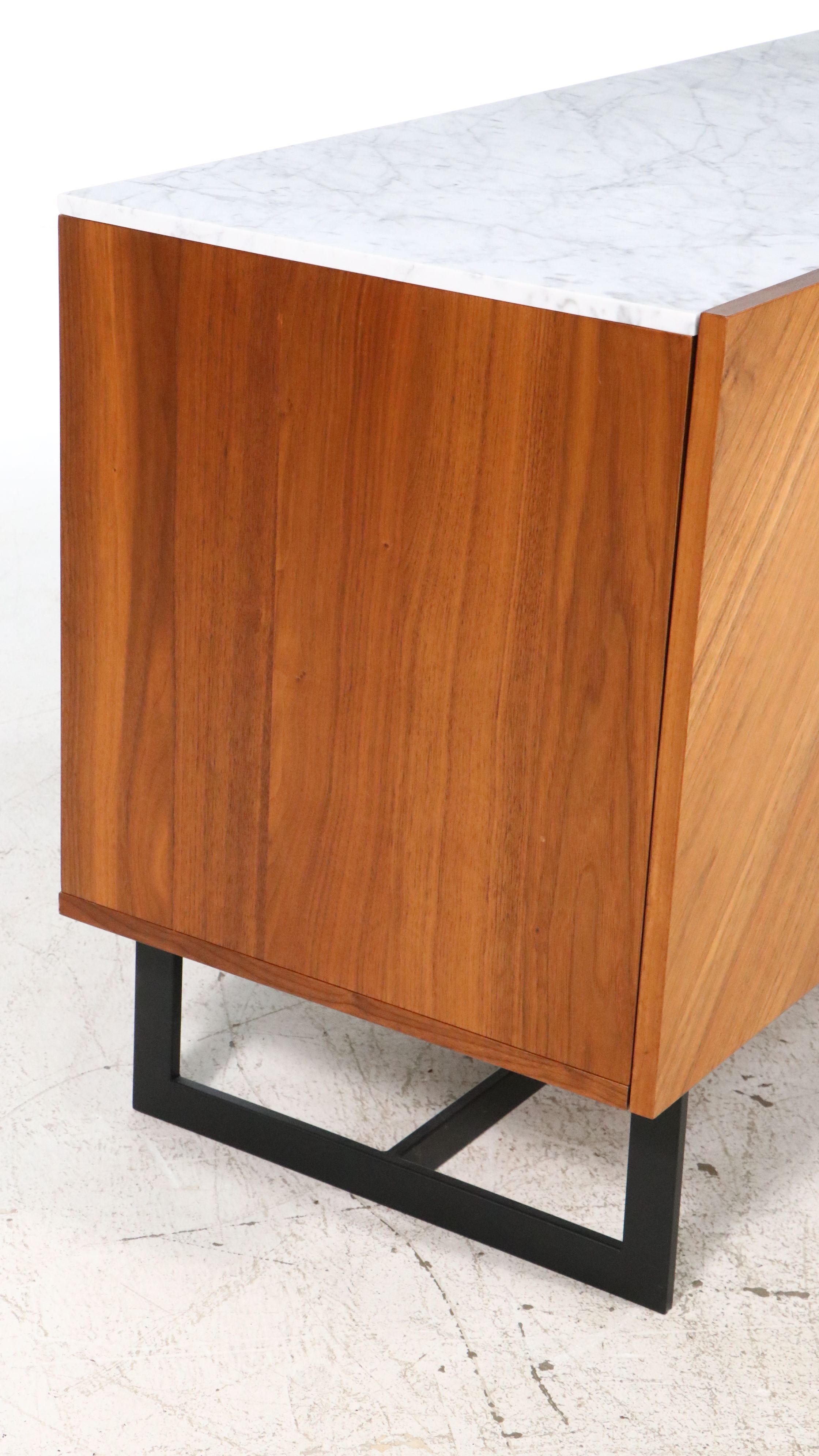 CB2 "Suspend" Tall Wood and Marble Sideboard, 2018