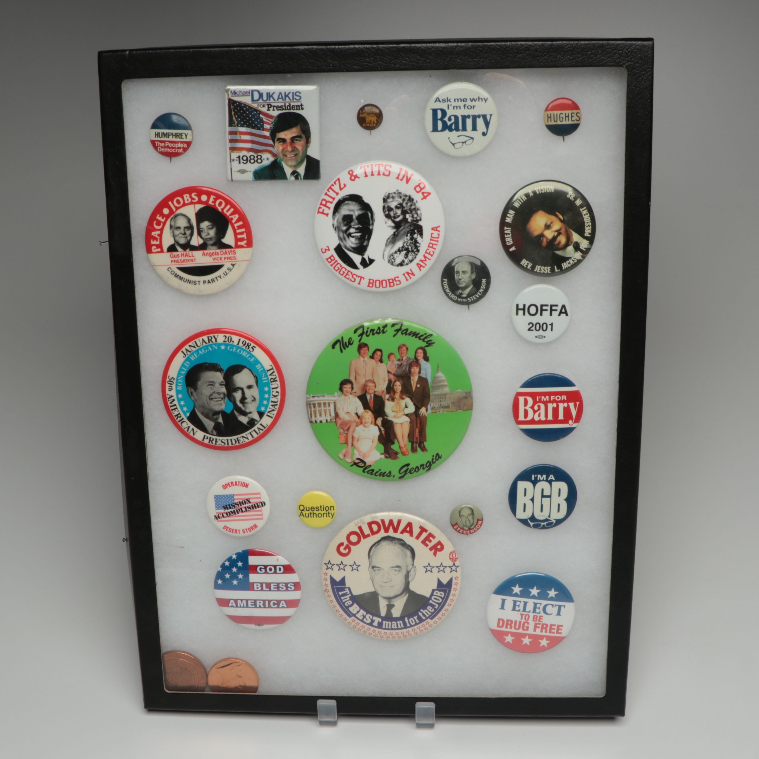 "Wallace for President" Hat, Angela Davis Campaign Pin and More, 1960s-2010s