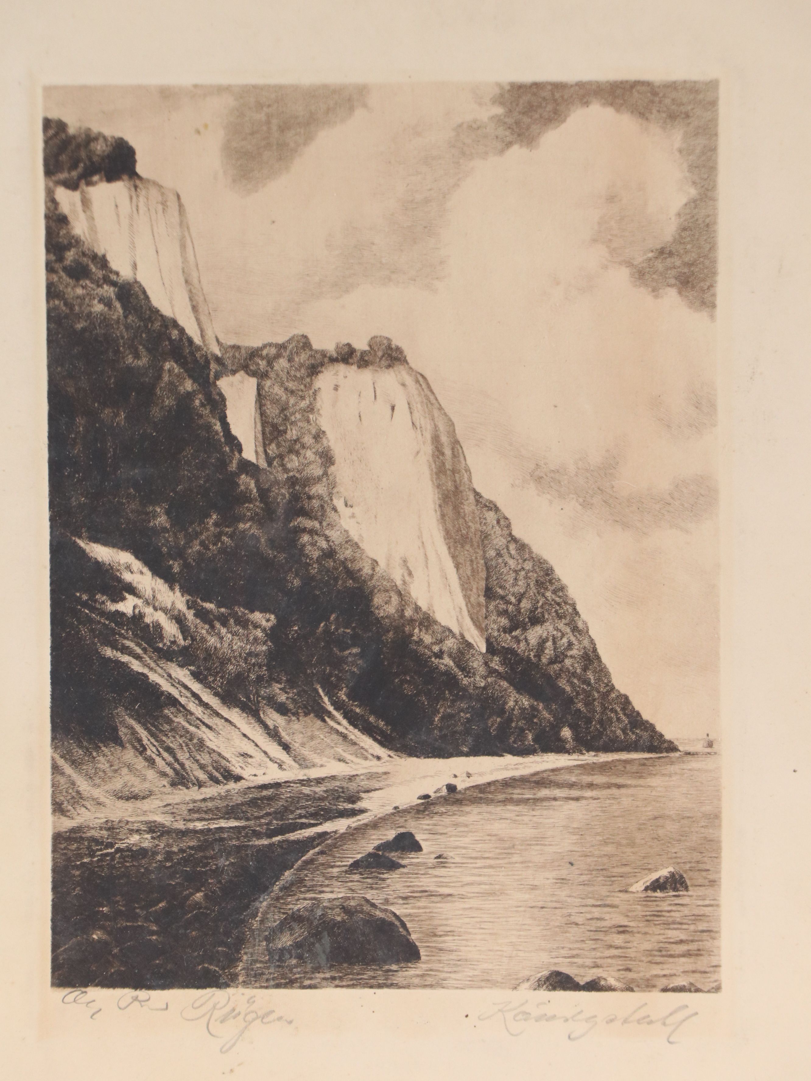 Etching of Seaside Cliffs Attributed to Max Reiger, Circa 1826