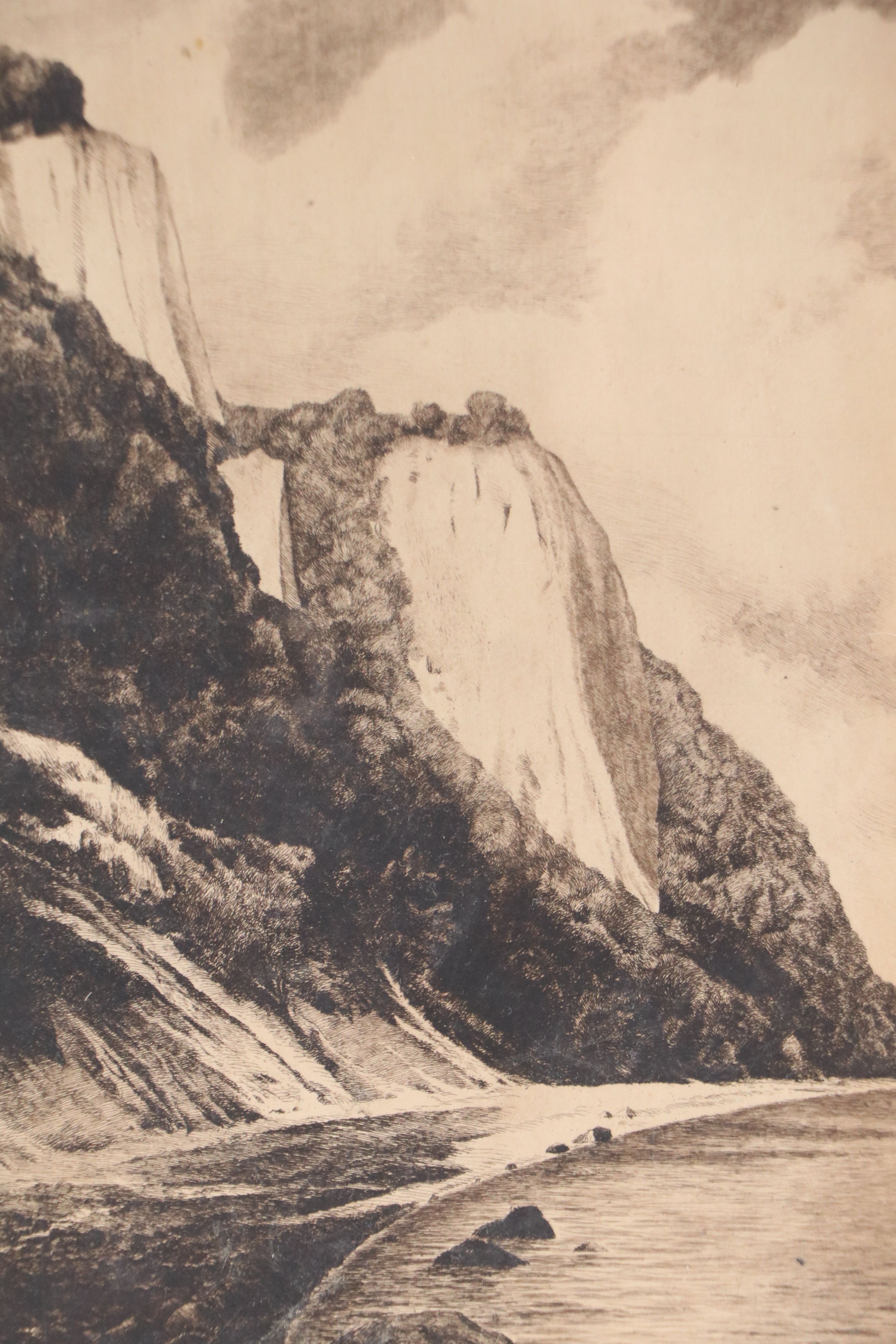 Etching of Seaside Cliffs Attributed to Max Reiger, Circa 1826