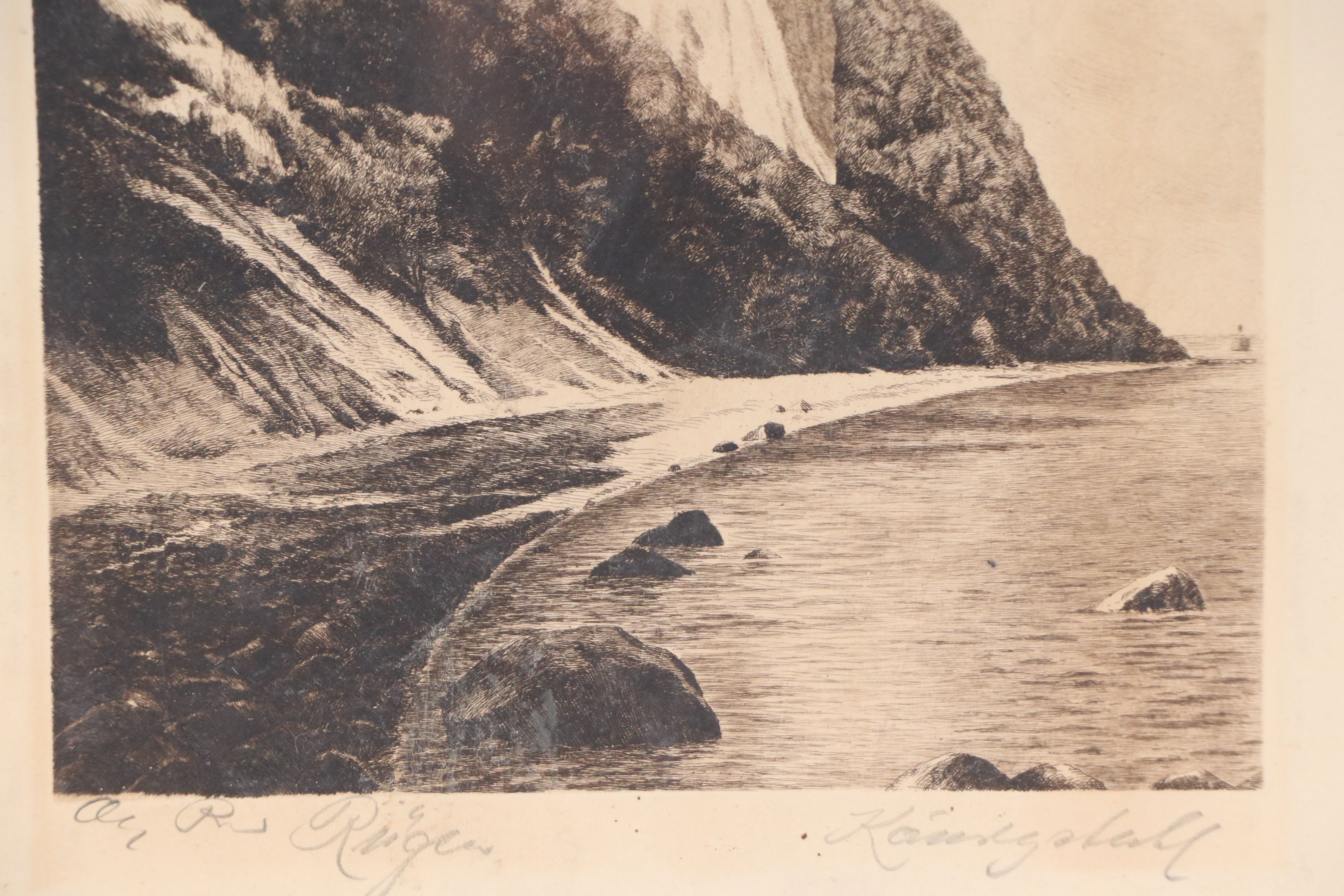 Etching of Seaside Cliffs Attributed to Max Reiger, Circa 1826