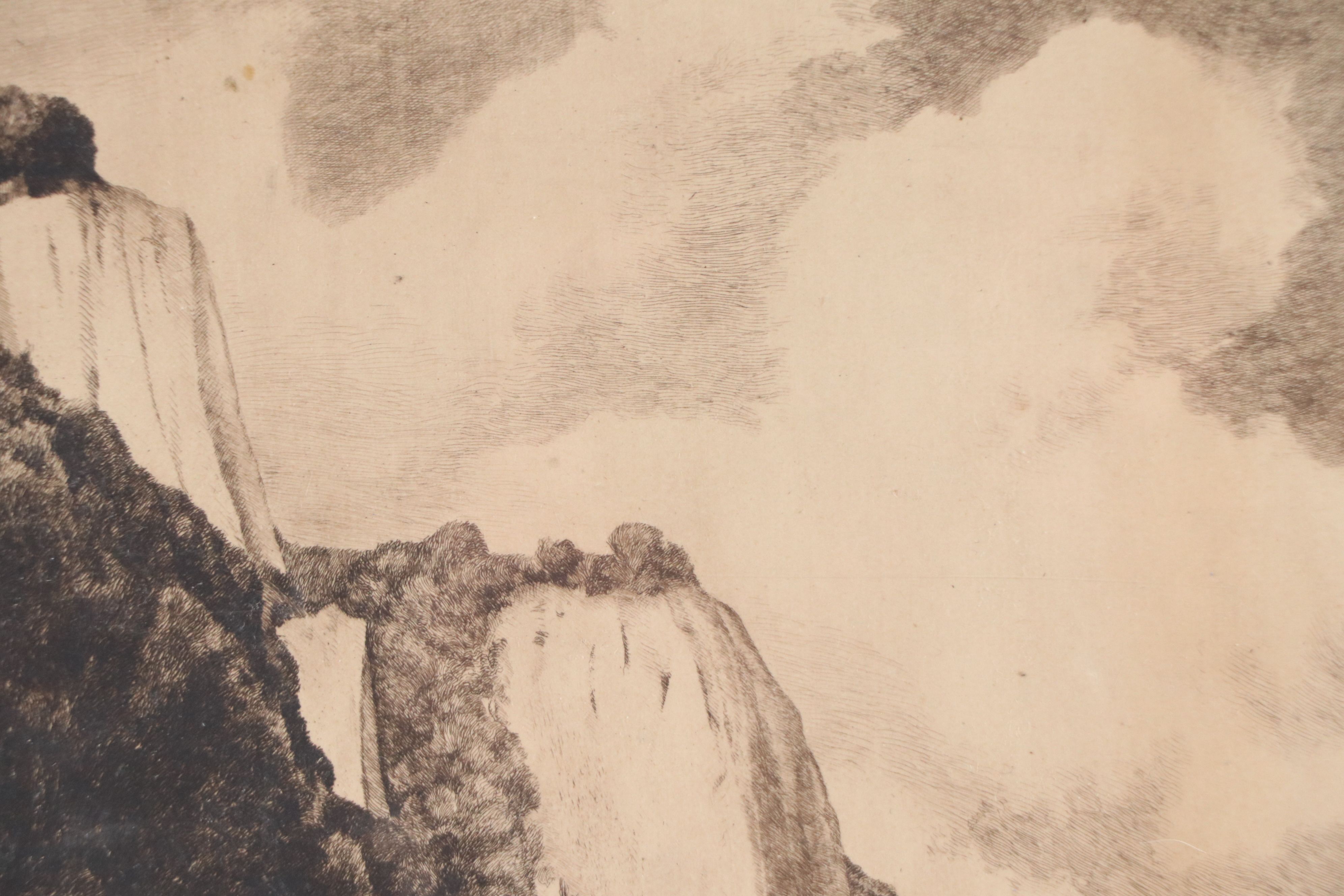 Etching of Seaside Cliffs Attributed to Max Reiger, Circa 1826