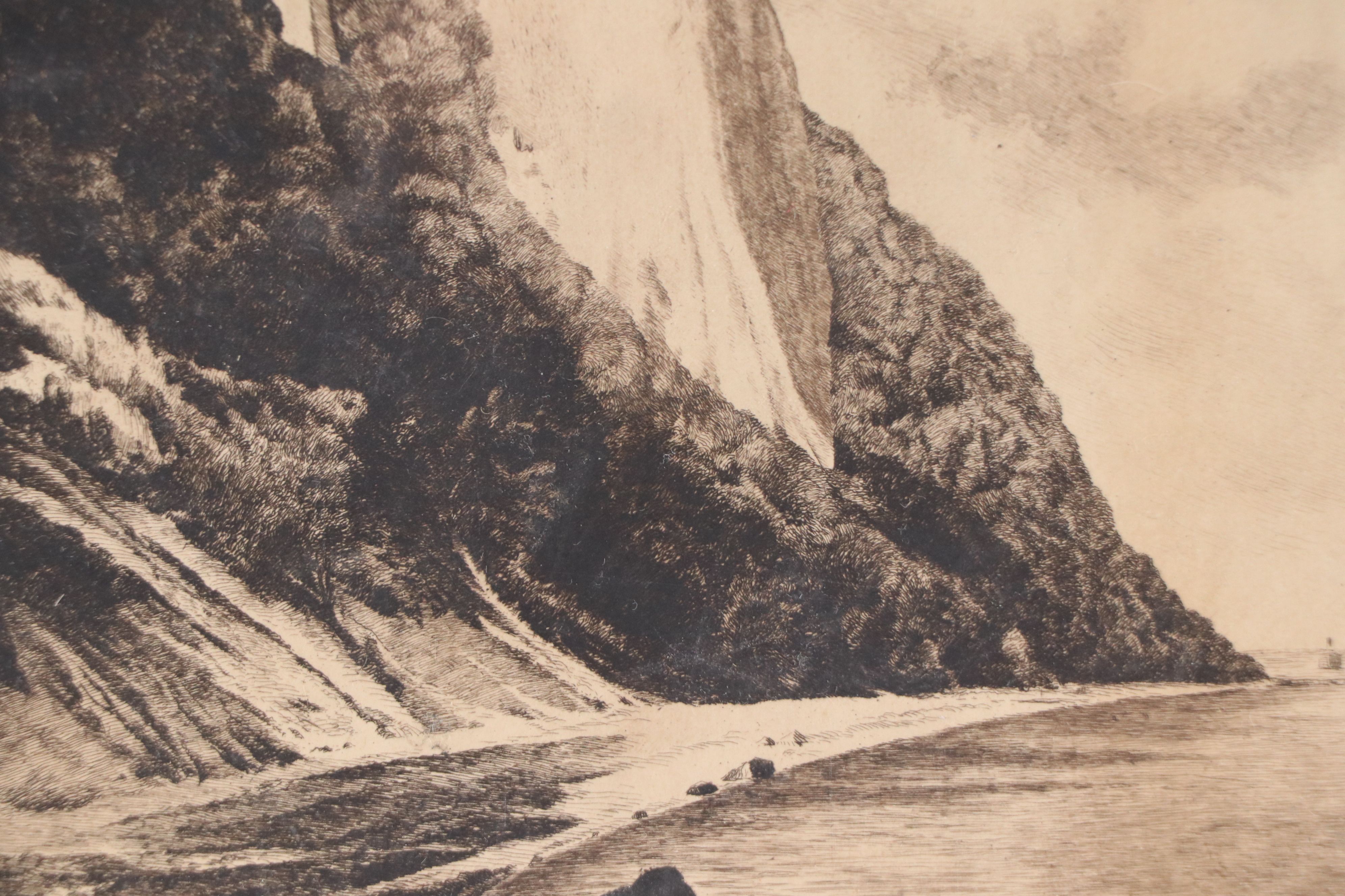 Etching of Seaside Cliffs Attributed to Max Reiger, Circa 1826