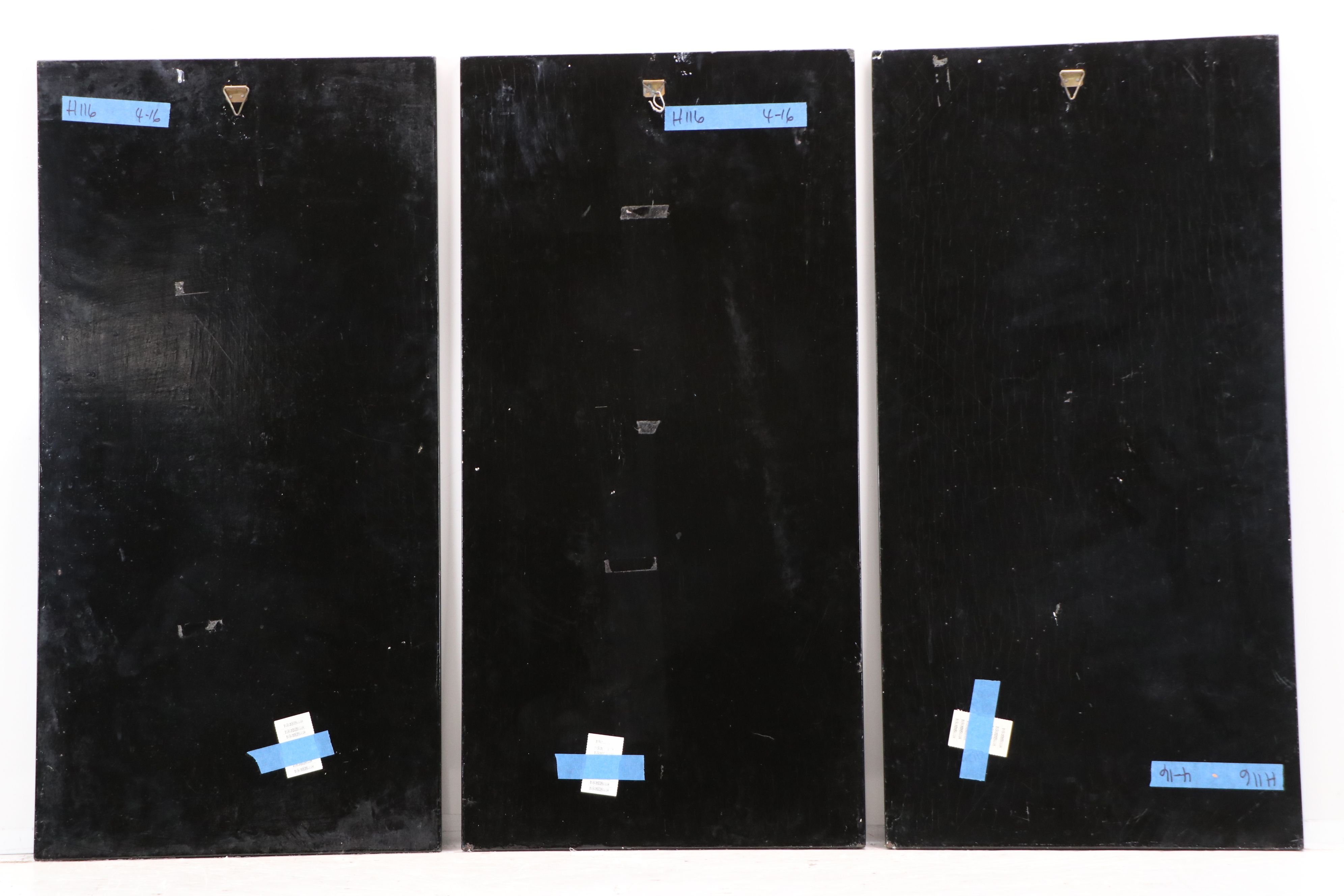 Vietnamese School Lacquered Triptych with Goldfish Motif