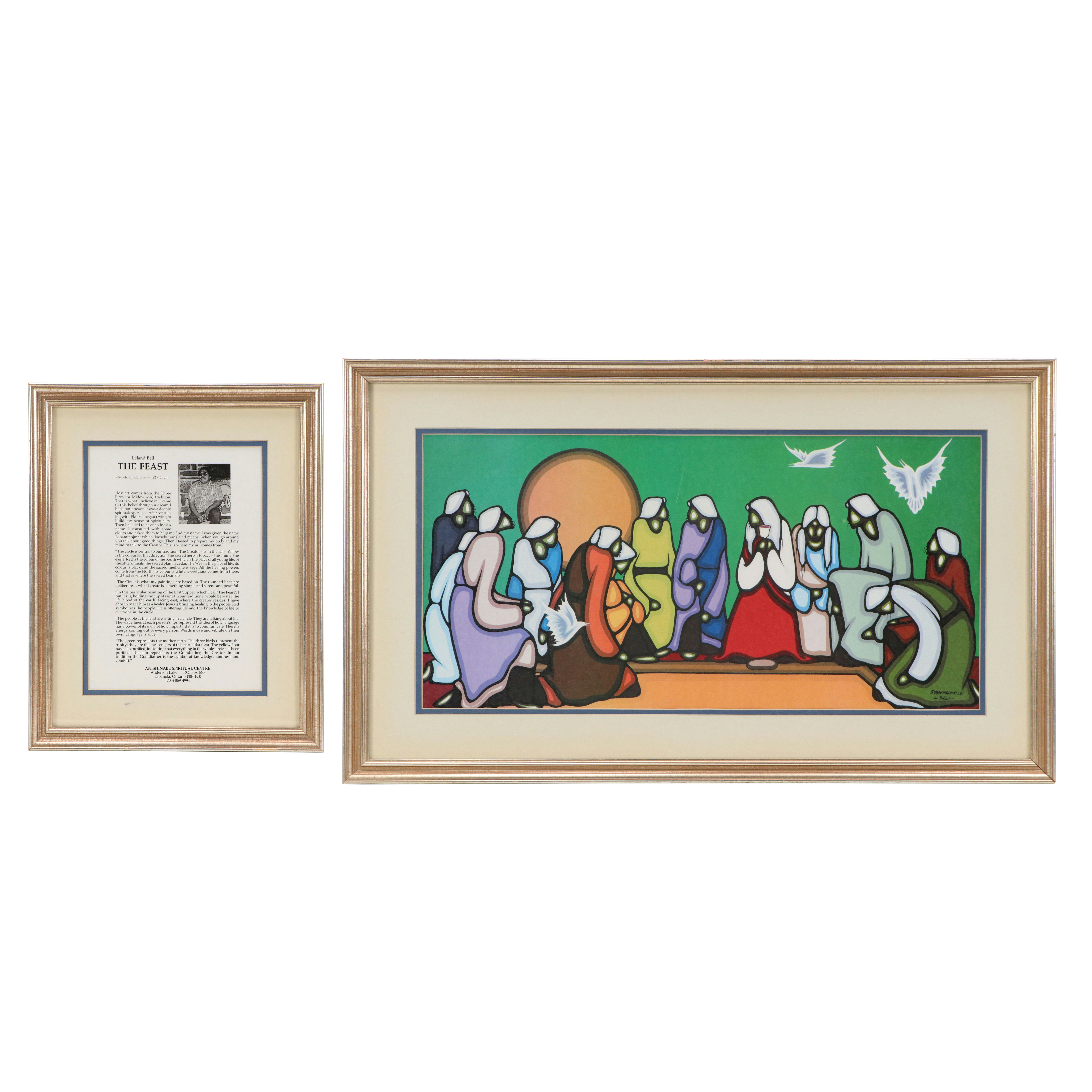 Offset Lithograph After Leland Bell "The Feast," Late 20th Century