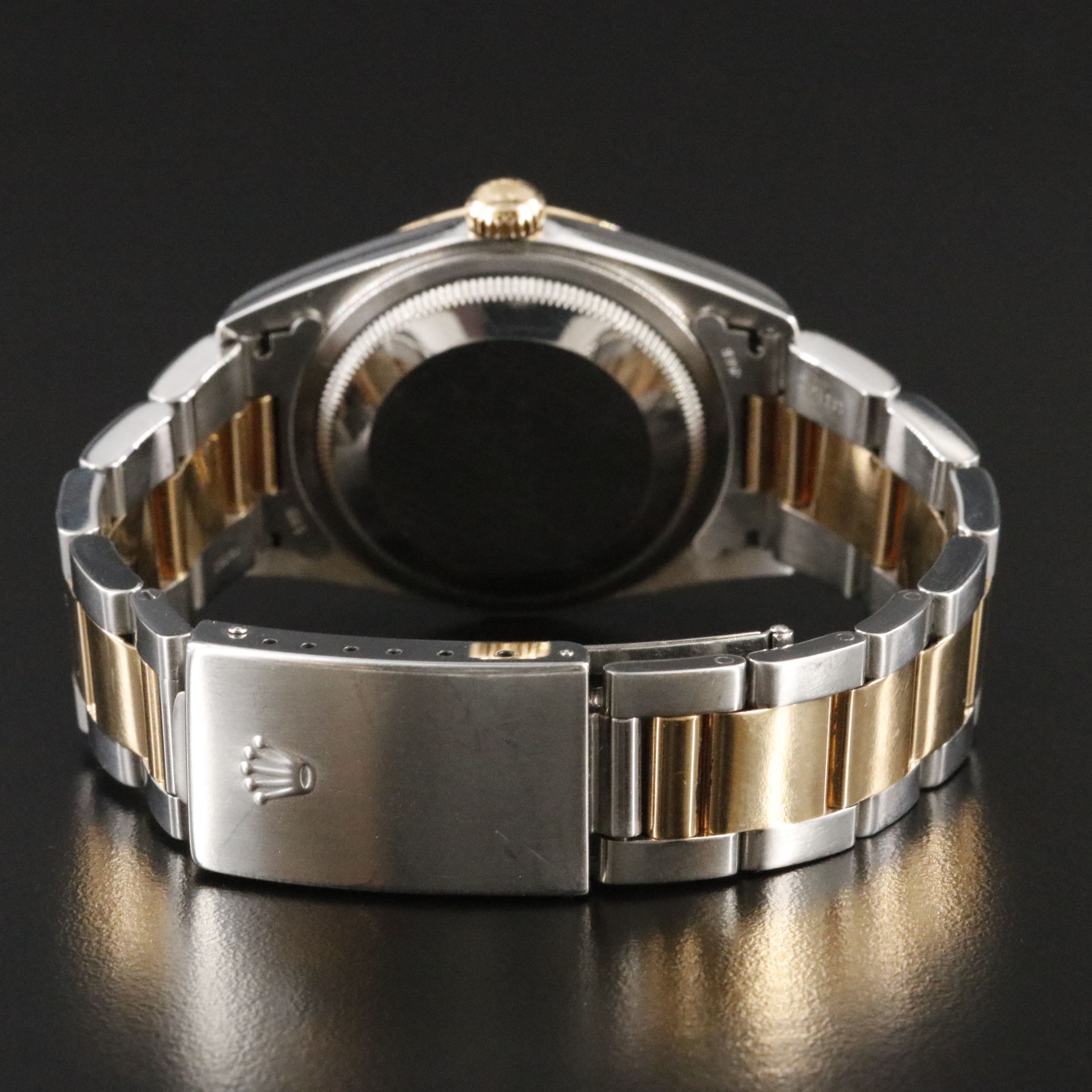 2001 Rolex Champagne Roman Dial Two Tone Datejust 16233 Watch