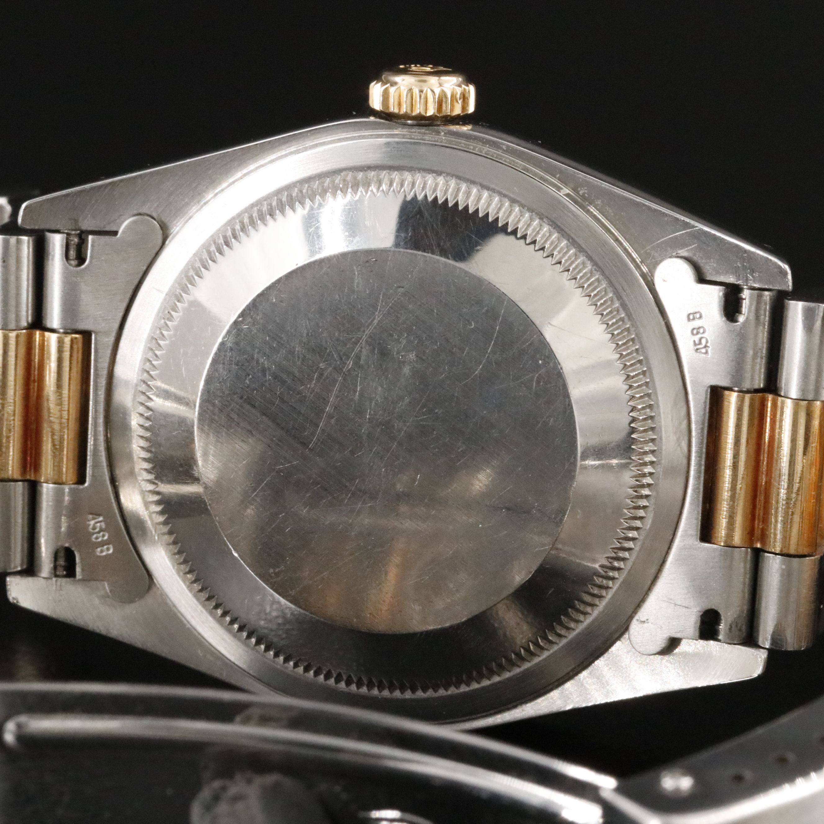 2001 Rolex Champagne Roman Dial Two Tone Datejust 16233 Watch