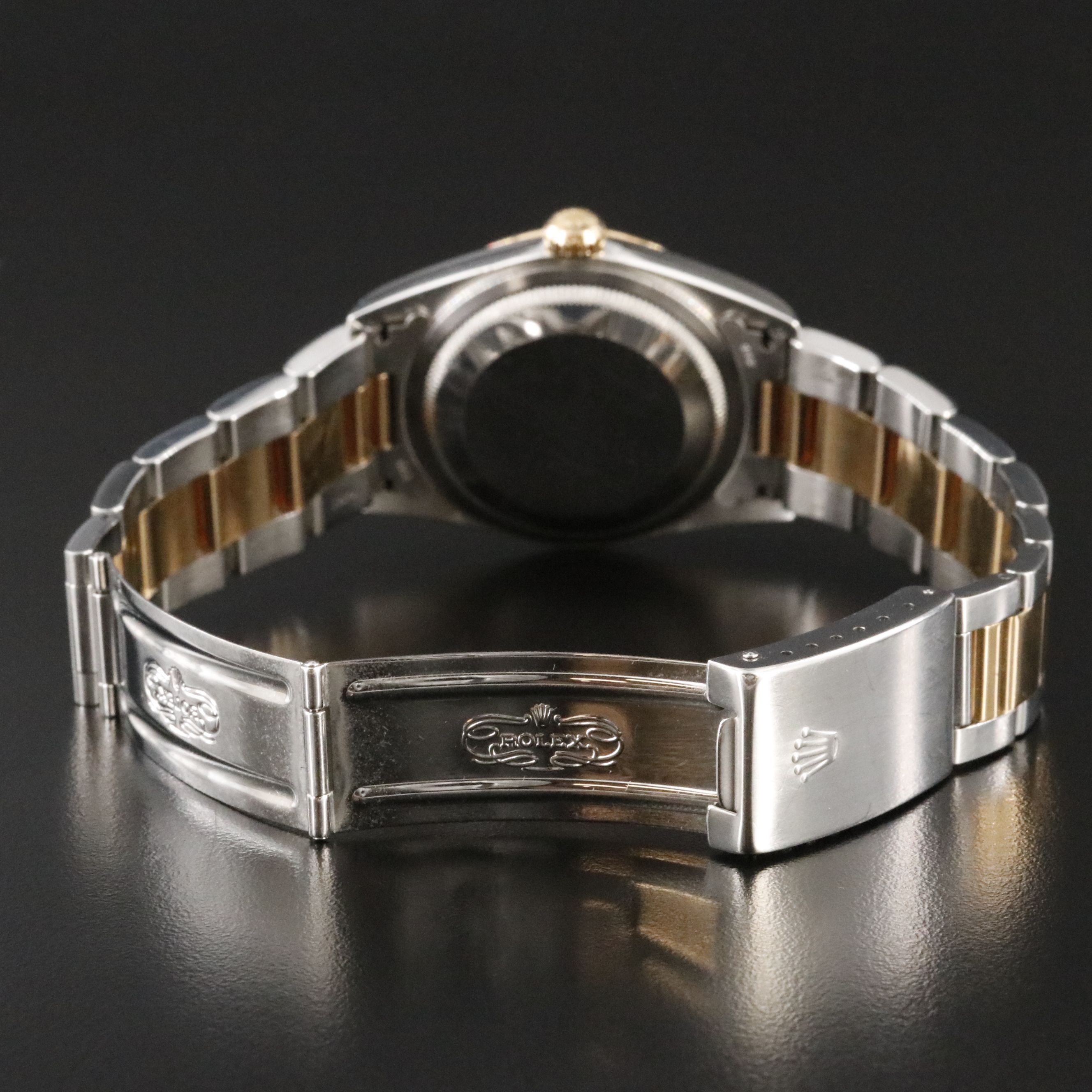 2001 Rolex Champagne Roman Dial Two Tone Datejust 16233 Watch